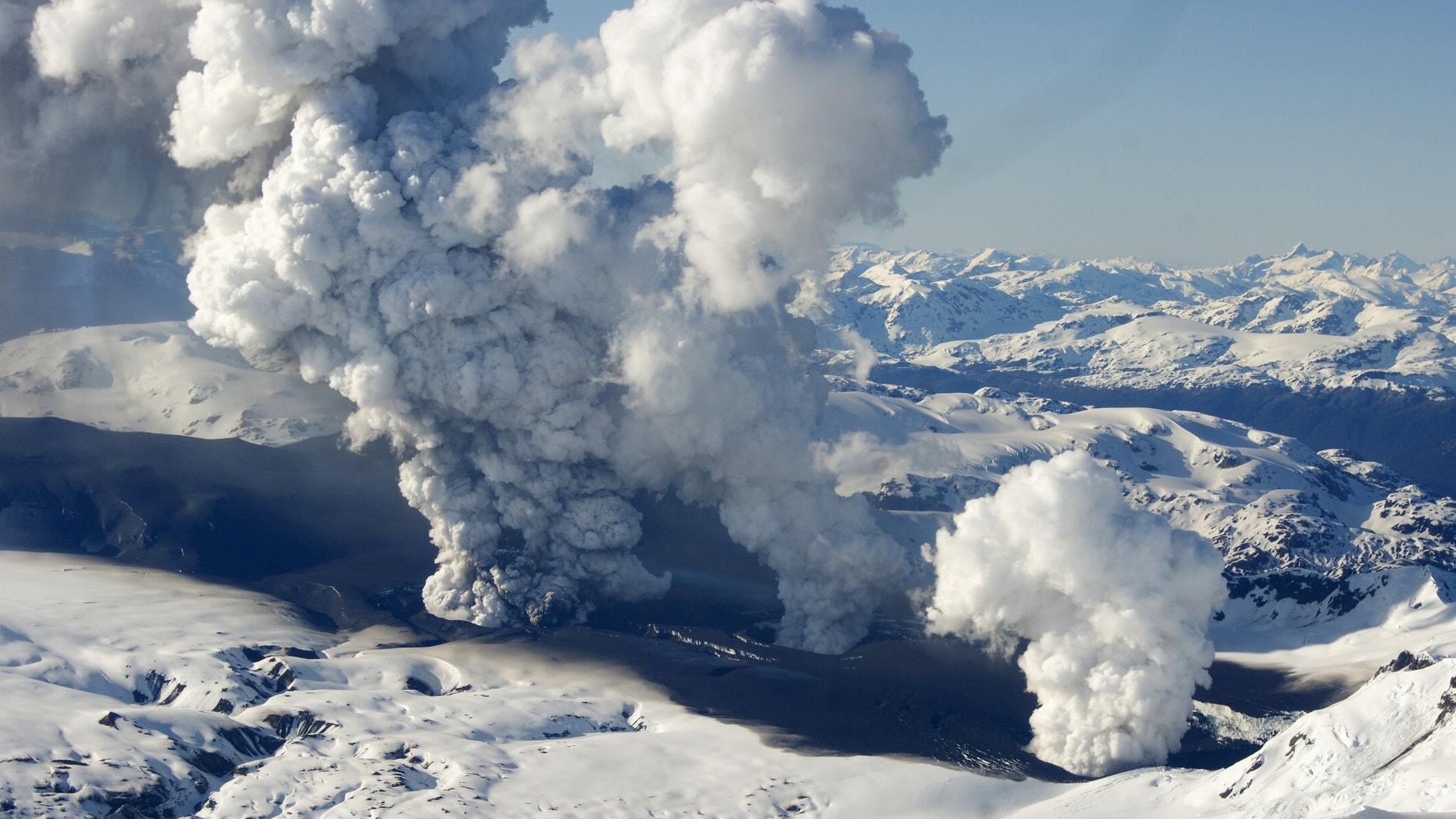 Oct. 27, 2011: Chile's Hudson Volcano released three huge columns of steam and ash that combined in a cloud more than 3 miles high.
