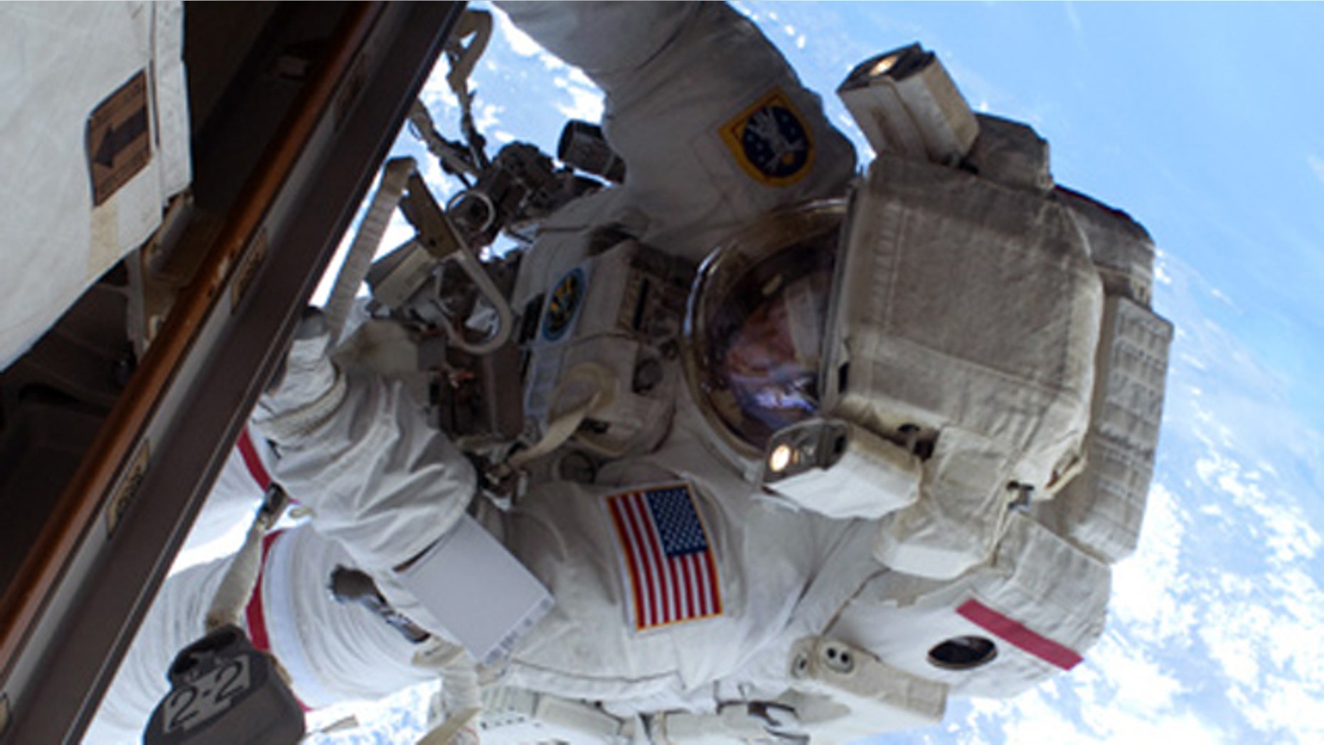 NASA astronaut Rick Mastracchio, STS-131 mission specialist, on the mission's second spacewalk as construction and maintenance continues on the International Space Station.