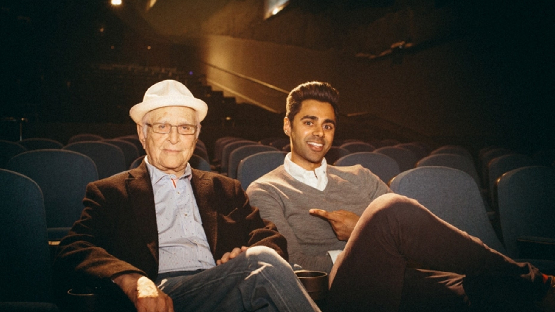 Norman Lear and comedian Hasan Minhaj.