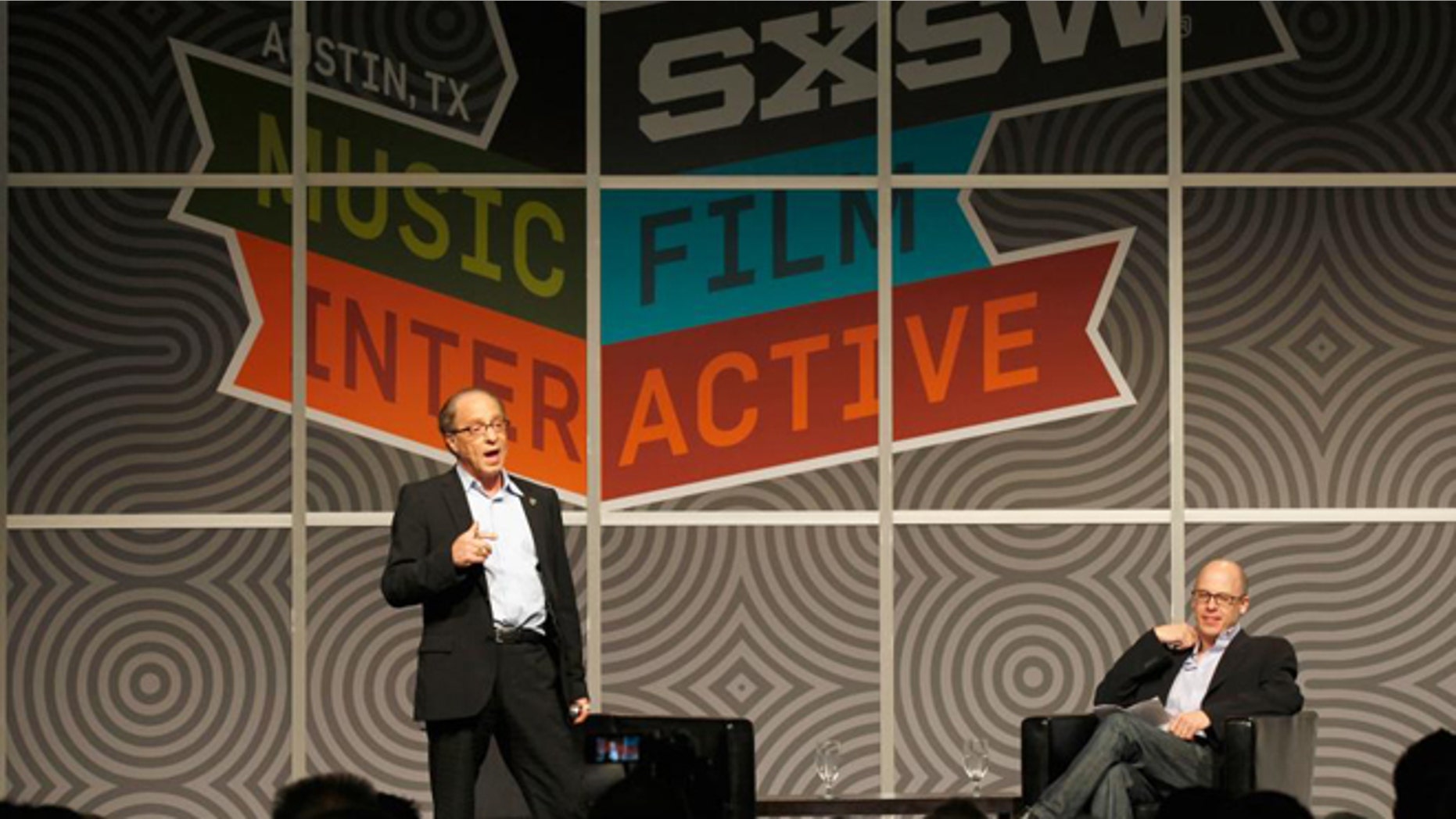 Ray Kurzweil and Sean Mathis, seen at the 2012 SXSWi show in Austin, Texas.