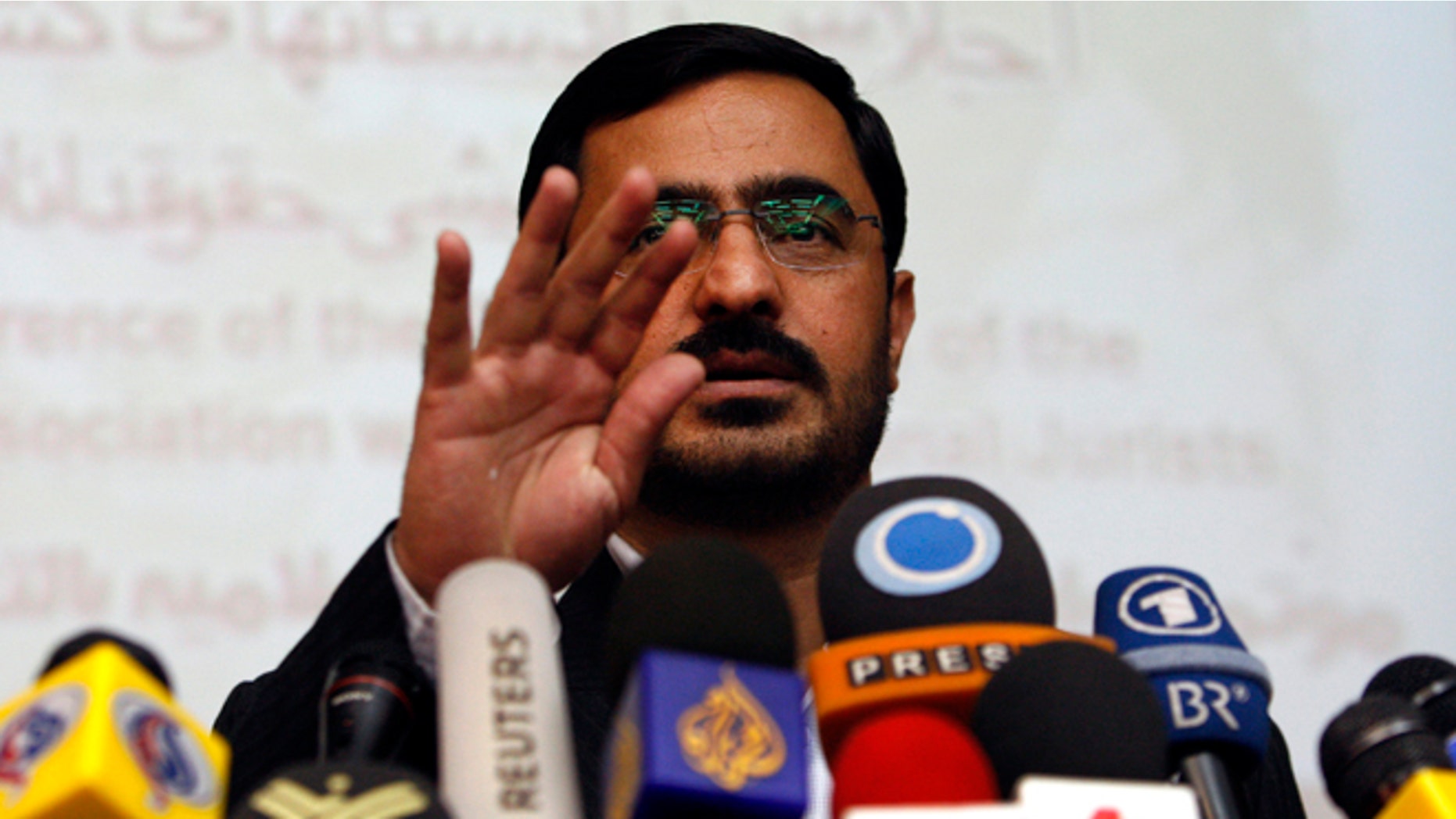 April 19, 2009: In this file photo, former Tehran prosecutor Saeed Mortazavi, gestures, during a news conference, in Tehran, Iran.
