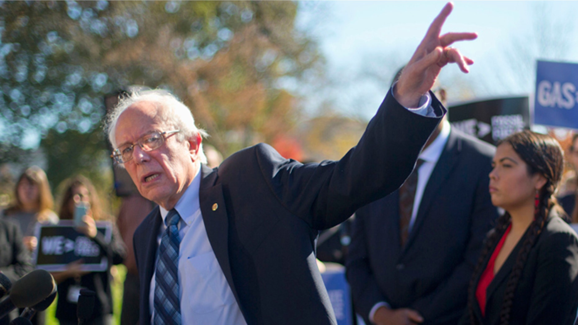 FILE - In this Nov. 4, 2015 file photo, Democratic presidential candidate Sen. Bernie Sanders, I-Vt. speaks during a news conference on Capitol Hill in Washington. The Democratic presidential field this weekend will try to woo African-American voters in South Carolina, a critical early voting state. With her national poling numbers on the rise after a summer slump, frontrunner Hillary Rodham Clinton hopes to solidify her primary edge with minority voters. Shes expanding on her criminal justice policy, rolling out a series of new proposals that would reduce mandatory minimum sentencing for non-violent drug offenders, grant greater discretion to judges and retroactively eliminate the five-year minimum sentance for possession of crack cocaine. (AP Photo/Pablo Martinez Monsivais, File)