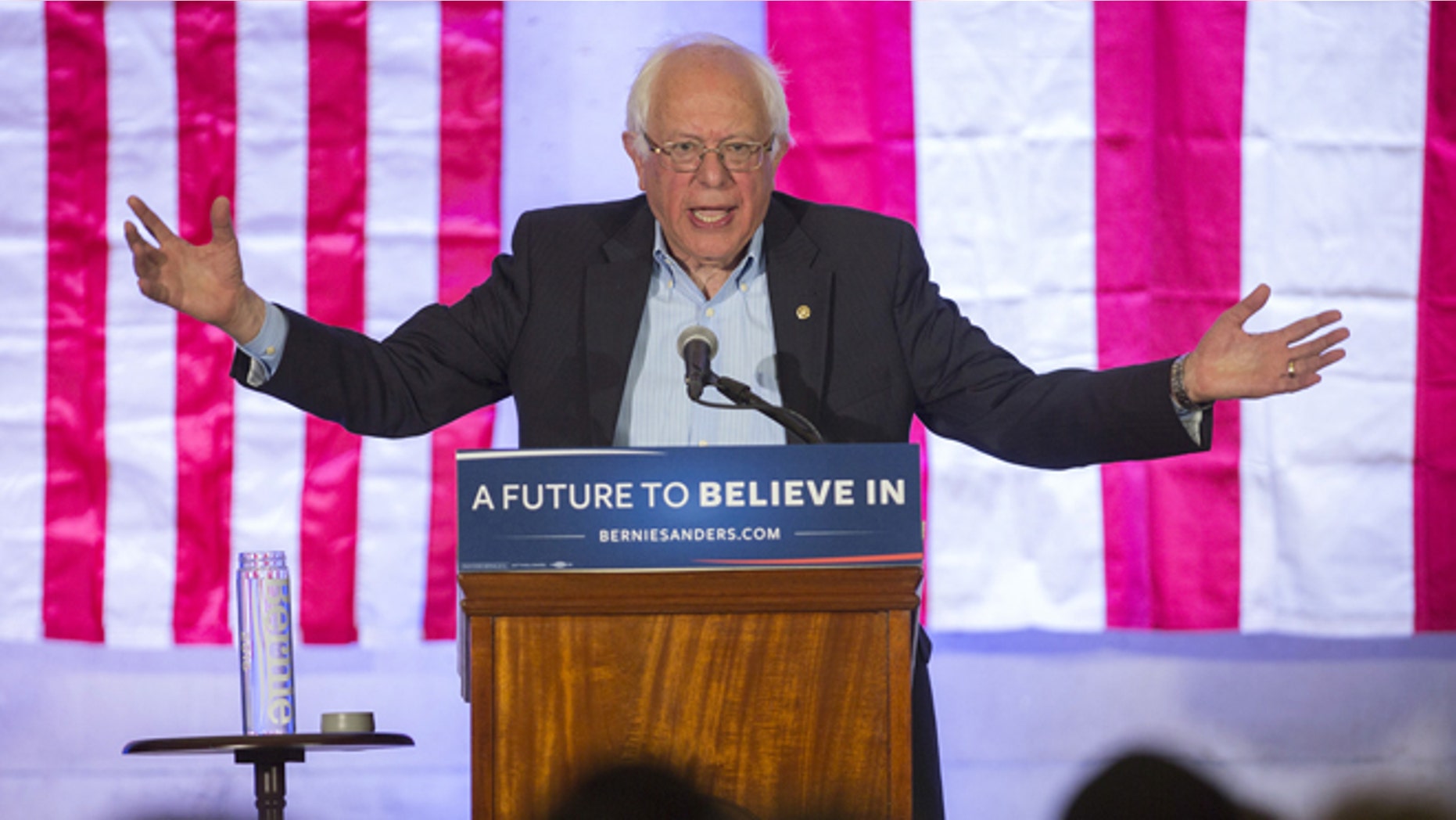 Democratic presidential candidate Sen. Bernie Sanders, I-Vt., holds a town hall meeting at the Luis Muñoz Marin Foundation in Trujillo Alto, Puerto Rico, Monday, May 16, 2016. Sanders arrived in Puerto Rico on Monday to talk about the U.S. territory's worsening debt crisis ahead of the June 5 primary. (Eric Rojas/El Vocero via AP)