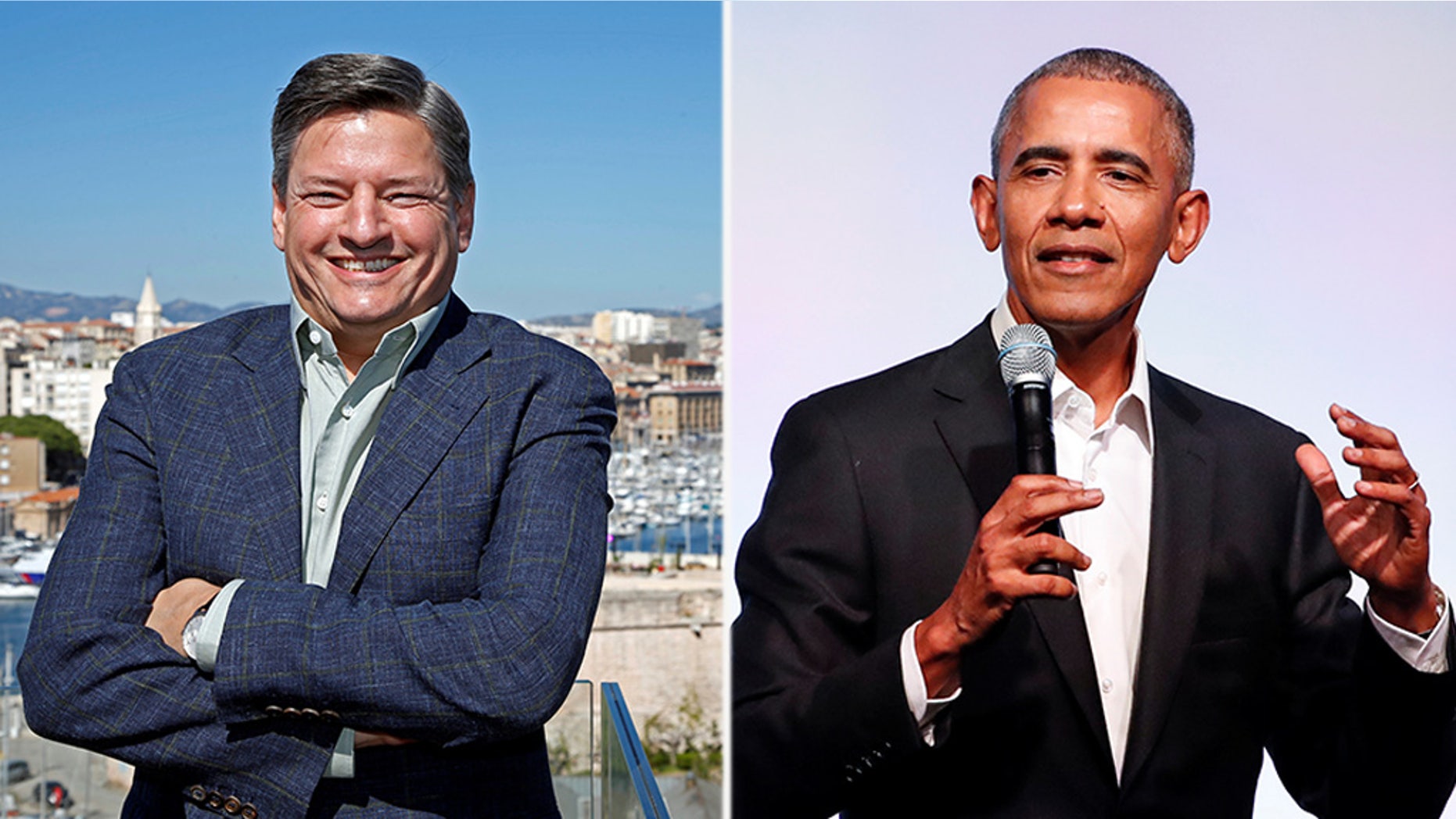 Netflix chief content officer Ted Sarandos (left), an Obama bundler, helped broker the deal to bring the Obamas to Netflix.
