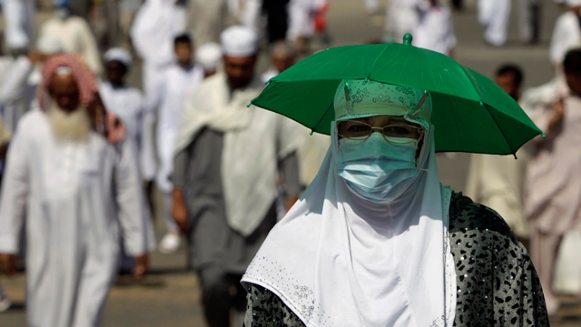 Muslim pilgrims make their way to perform prayers at the Grand Mosque upon their arrival in Mecca.