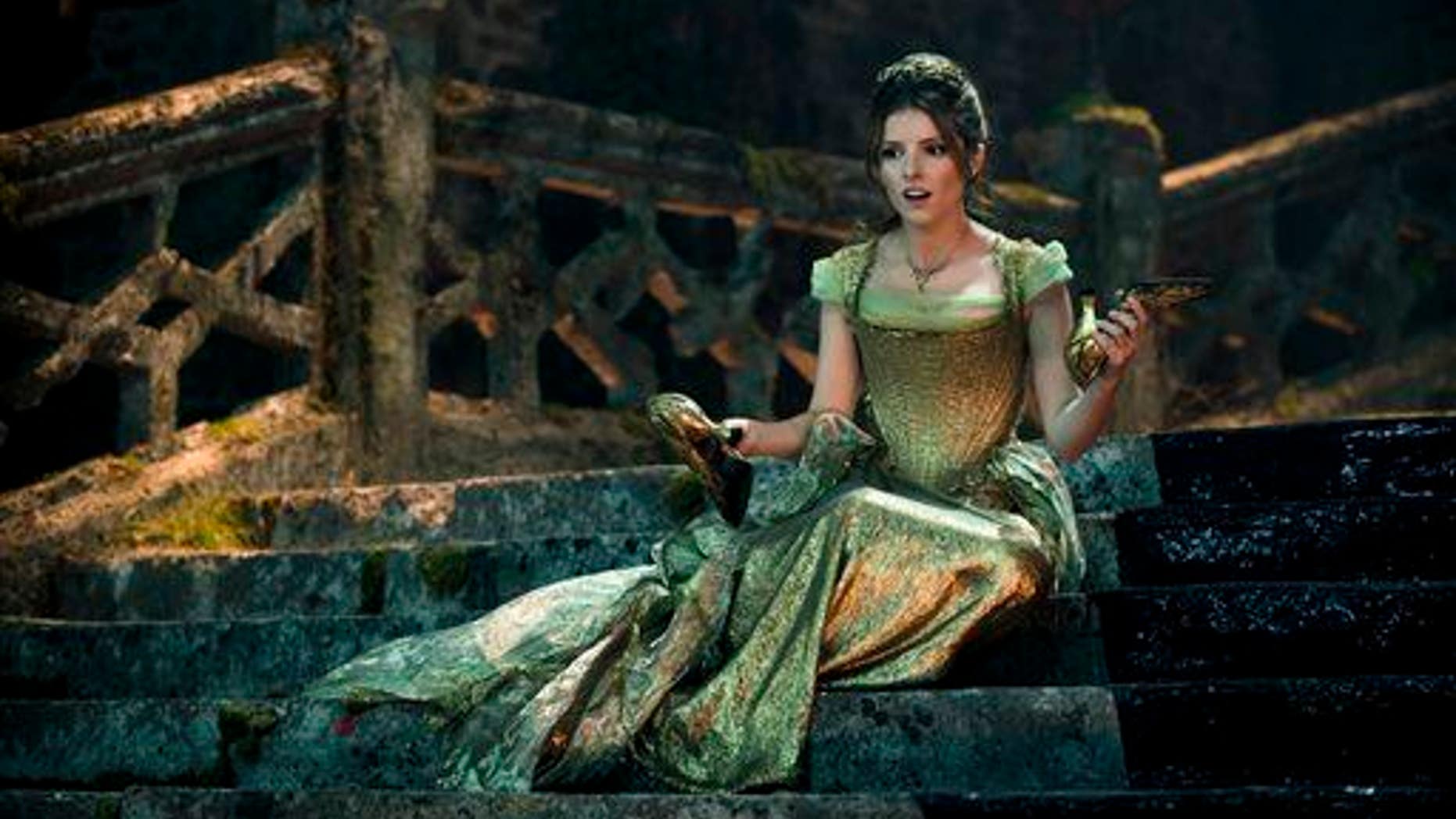 In this image released by Disney Enterprises, Inc., Anna Kendrick stars as Cinderella in a scene from "Into the Woods."