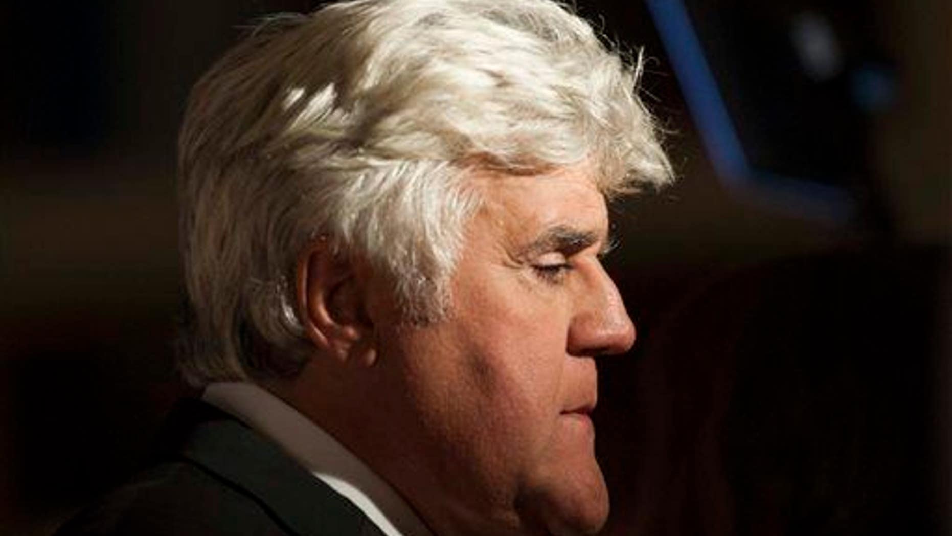 Jay Leno is interview on the red carpet as he arrives at the Kennedy Center for the Performing Arts for the Mark Twain Prize for American Humor on Sunday, Oct. 19, 2014.