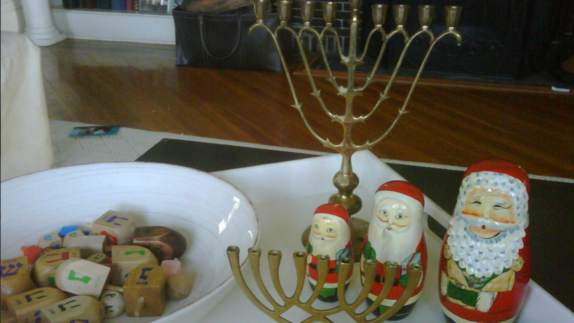 Honoring Christmas and Hanukkah traditions at home.