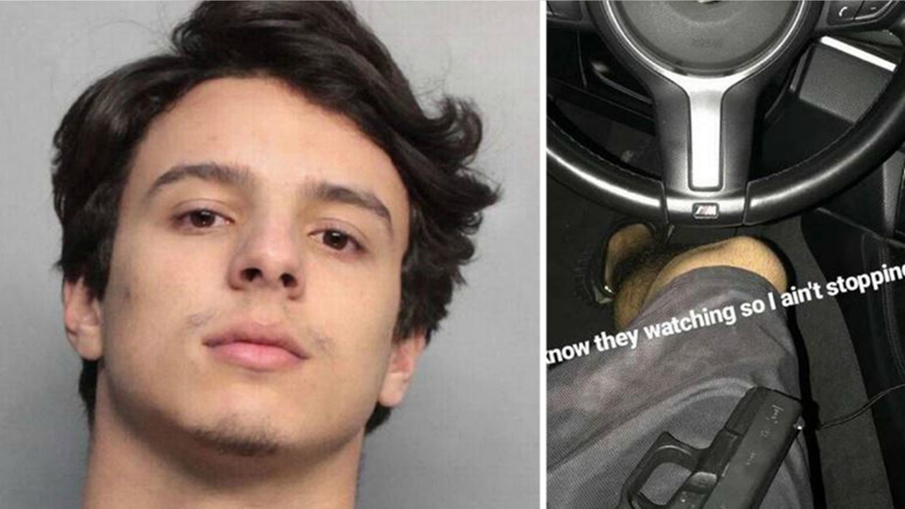 Sean Mesa, 18, on Thursday by the Miami-Dade Schools police on two counts of child pornography and one misdemeanor charge of carelessly handling a weapon.