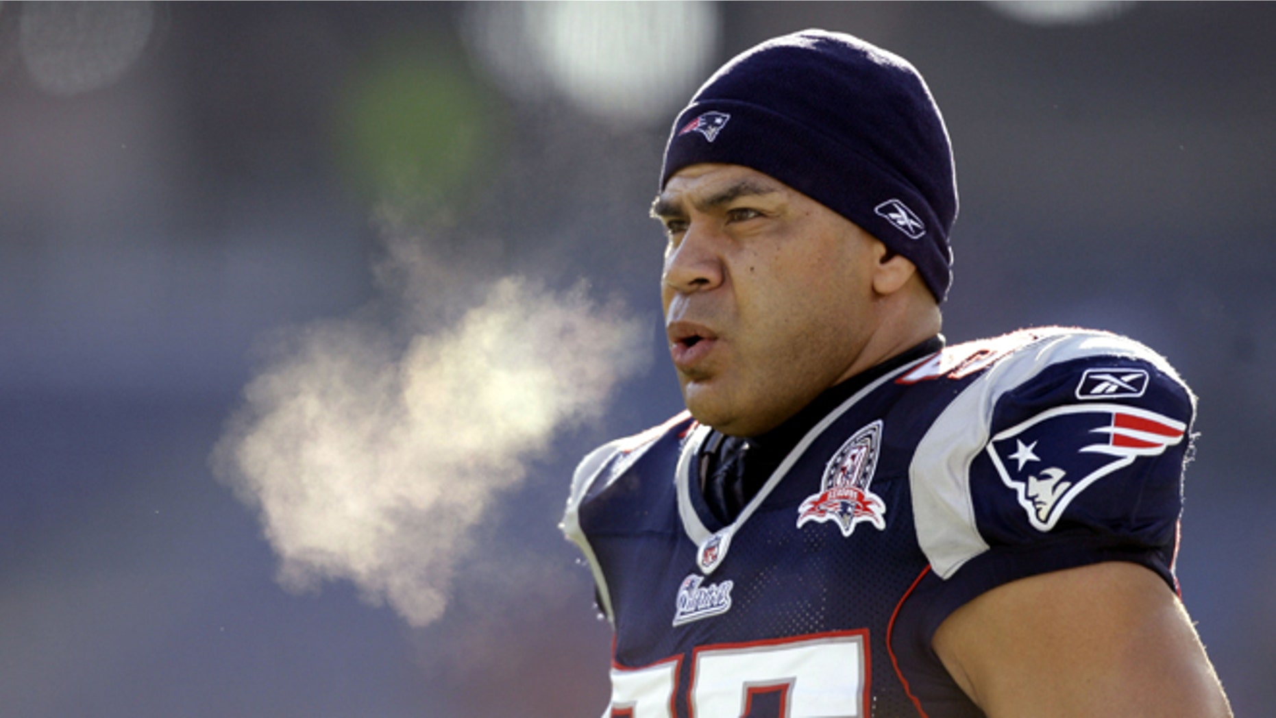 Jan. 2010: New England Patriots linebacker Junior Seau before an NFL wild-card playoff football game in Foxborough.