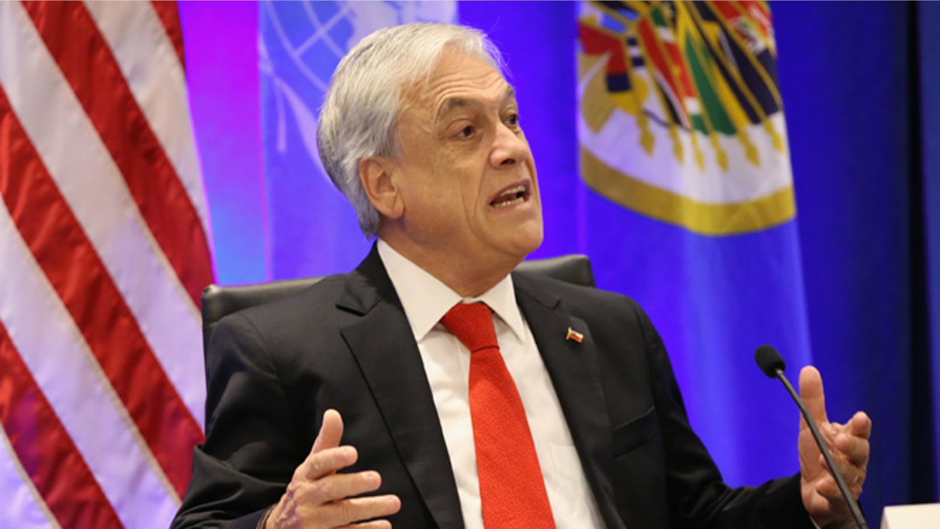 NEW YORK, NY - SEPTEMBER 19: Former President, The Republic of Chile, Sebastian Pinera speaks at the 2016 Concordia Summit - Day 1 at Grand Hyatt New York on September 19, 2016 in New York City. (Photo by Paul Morigi/Getty Images for Concordia Summit)