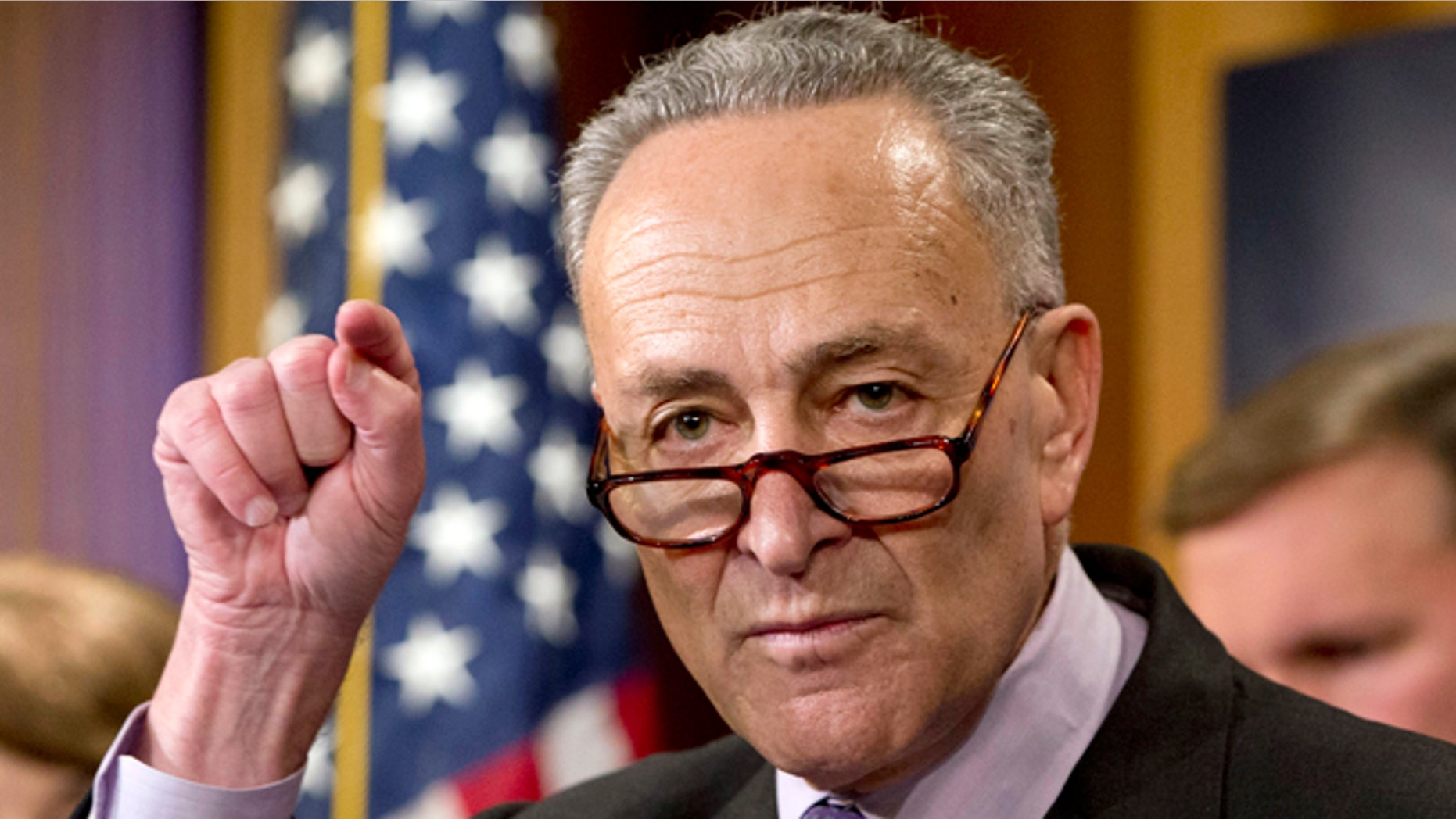 FILE - In this Dec. 3, 2015, file photo, Sen. Charles Schumer, D-N.Y., speaks during a news conference on Capitol Hill in Washington. With Mondayâs vote for the federal judge from Philadelphia, the Senate will have cleared its to-do list of nominees to the powerful appeals courts. Nine vacancies will remain, but President Barack Obama has yet to nominate individuals for those posts. "Itâs glacial," says Schumer, one of the Democratsâ point men on judges. "Itâs for the partisan purpose of hoping for a Republican president." (AP Photo/Jacquelyn Martin, File)