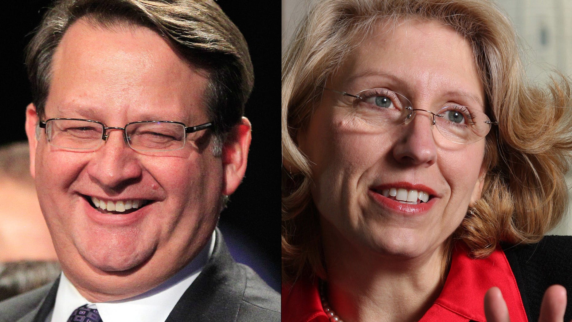 FILE: Undated: Michigan Democratic Rep. Gary Peters and former GOP Michigan Secretary of State Terri Lynn Land, two possible candidates for the open seat of Michigan U.S. Sen. Carl Levin.