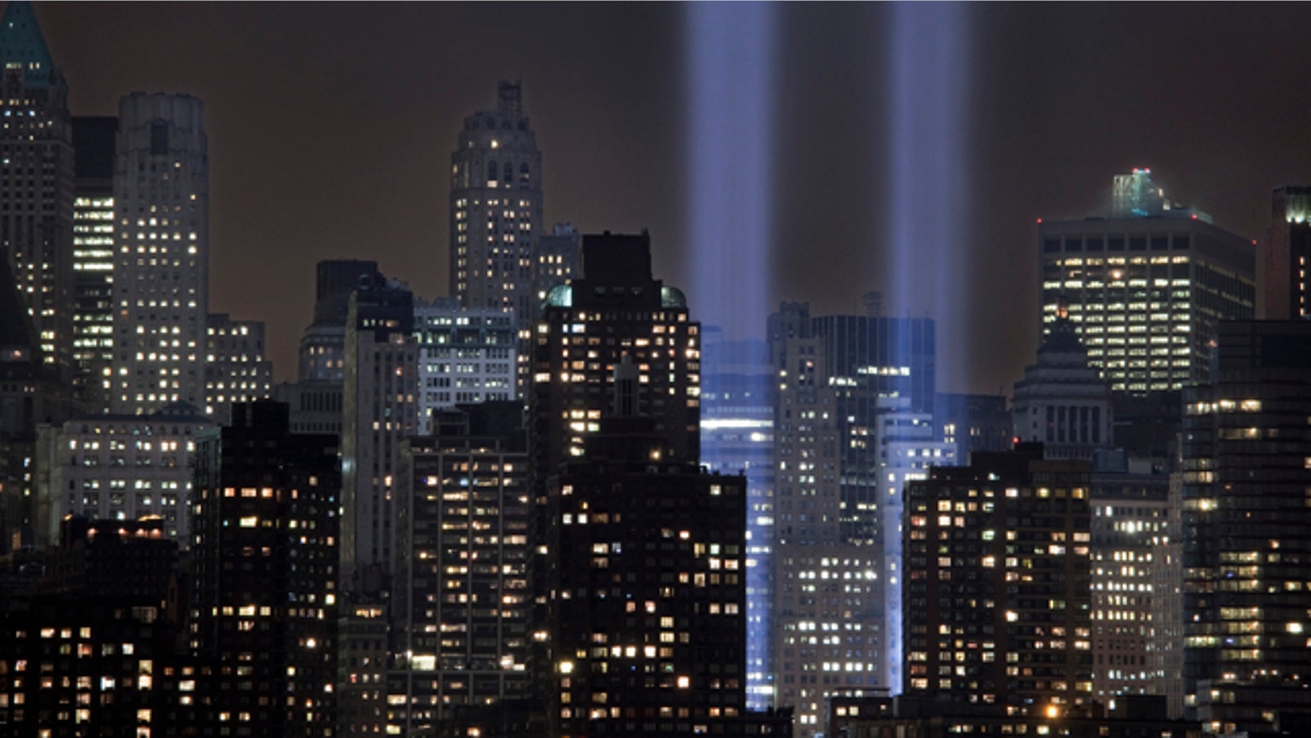 Sept. 6, 2011: A test of the Tribute in Light rises above lower Manhattan in New York. The memorial, sponsored by the Municipal Art Society, will light the sky on the evening of Sept. 11, 2011 in honor of those who died ten years before in the terror attacks on the United States.