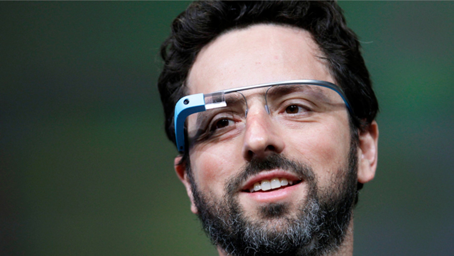 Google co-founder Sergey Brin demonstrating Google's new Glass -- wearable internet glasses -- at the Google I/O conference in San Francisco in 2012.