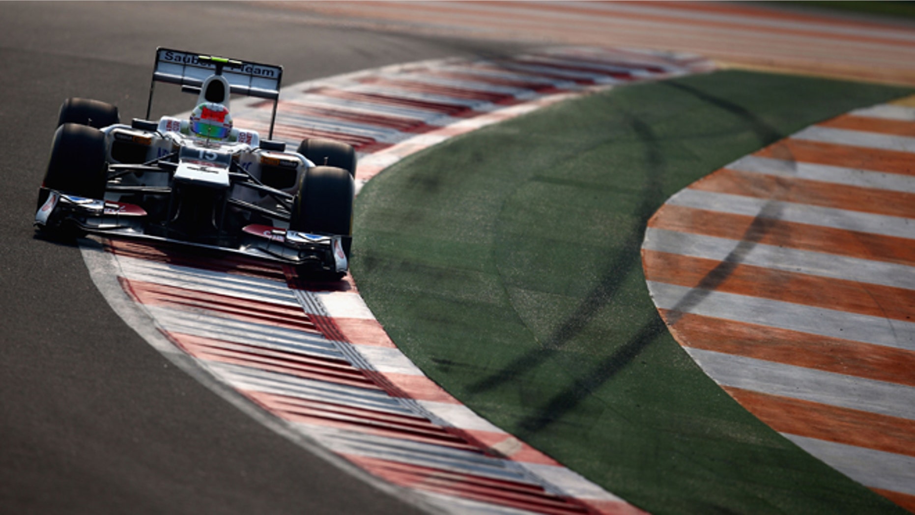 NOIDA, INDIA - OCTOBER 27: Sergio Perez of Mexico and Sauber F1 drives during qualifying for the Indian Formula One Grand Prix at Buddh International Circuit on October 27, 2012 in Noida, India. (Photo by Clive Mason/Getty Images)