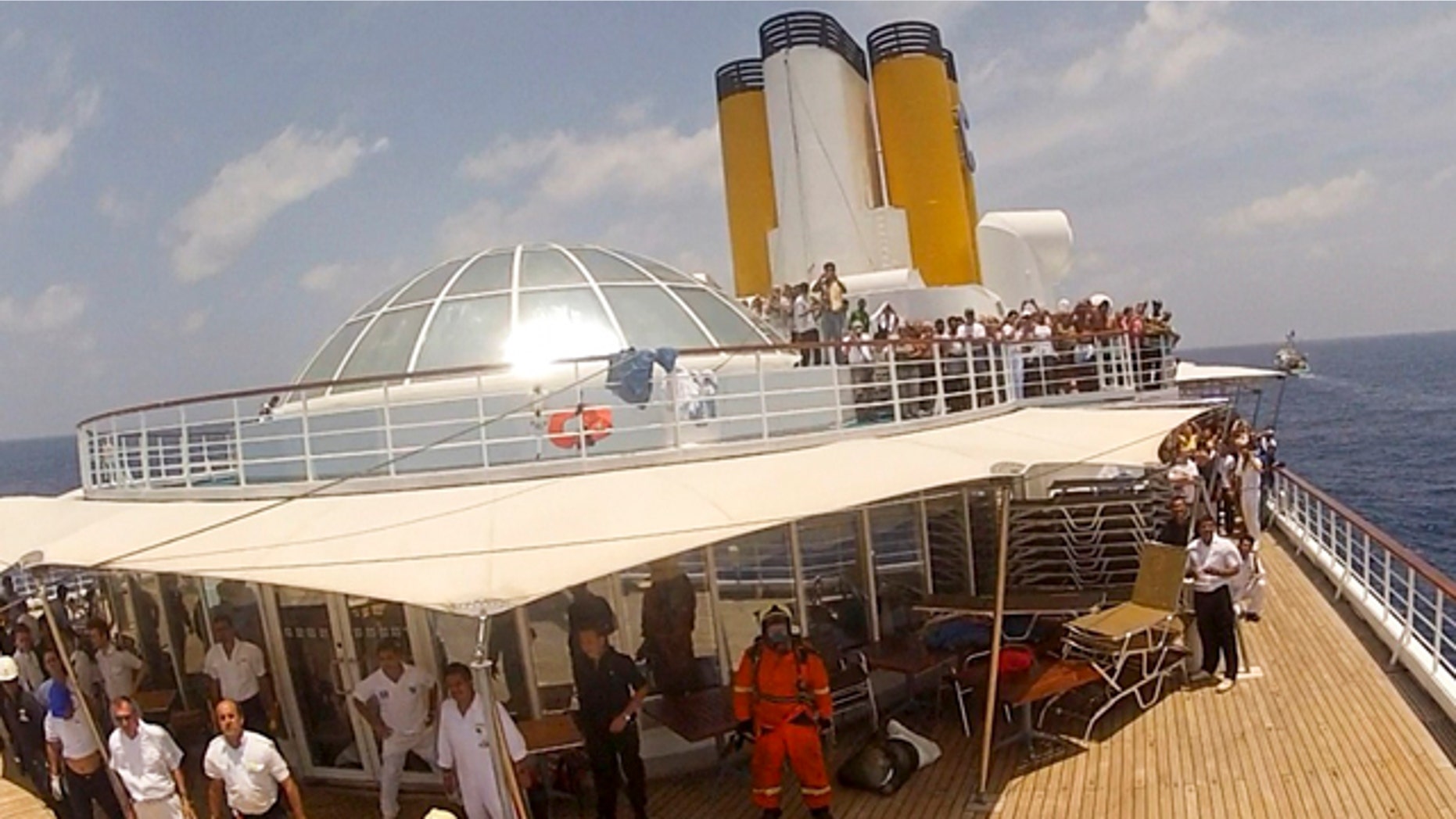 Feb. 28: The Costa Allegra cruise ship is seen at sea near the Seychelles.