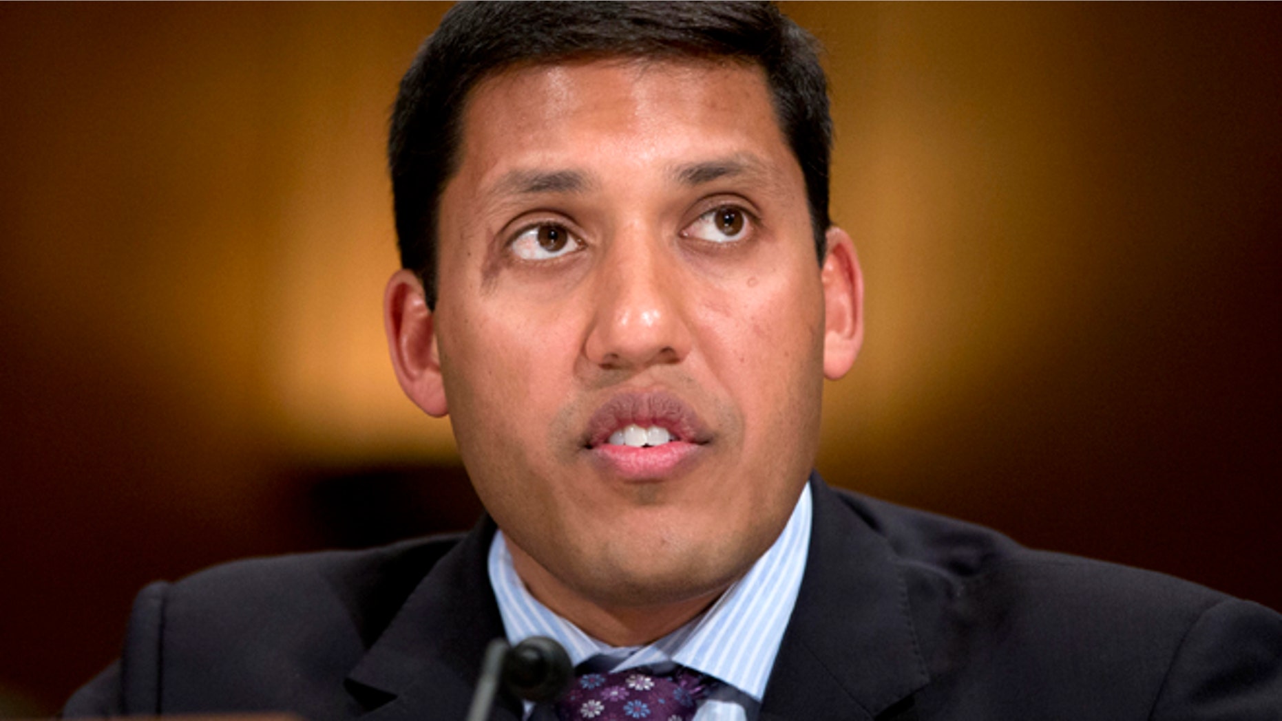 File- This April 8, 2014, file photo shows US Agency for International Development (USAID) Administrator Dr. Rajiv Shah testifying on Capitol Hill in Washington. The U.S. global development agency is preparing internal rules that would end risky undercover work, such as the once-secret âCuban Twitterâ program it orchestrated, in hostile countries, The Associated Press has learned.(AP Photo/Pablo Martinez Monsivais, File)