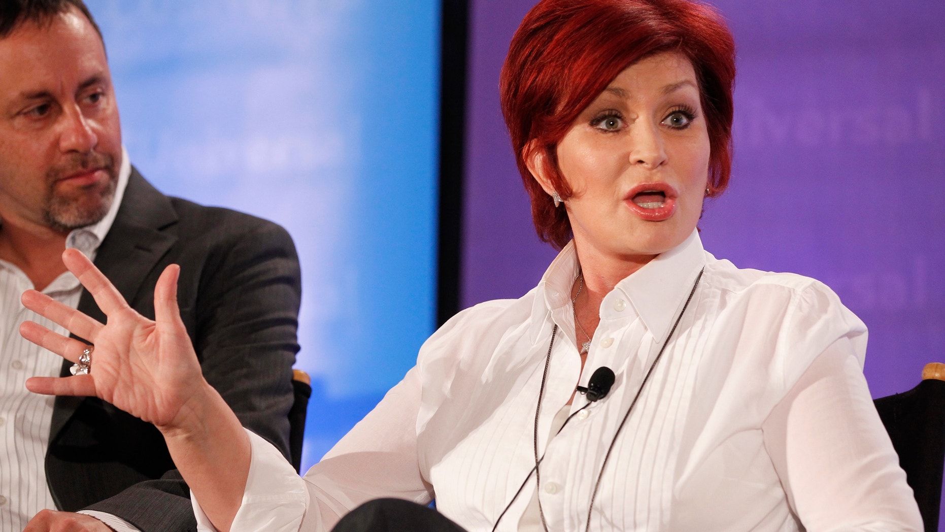 Sharon Osbourne, one of the judges on "America's Got Talent", takes part in a panel discussion at the NBC Universal Summer Press Day 2012.