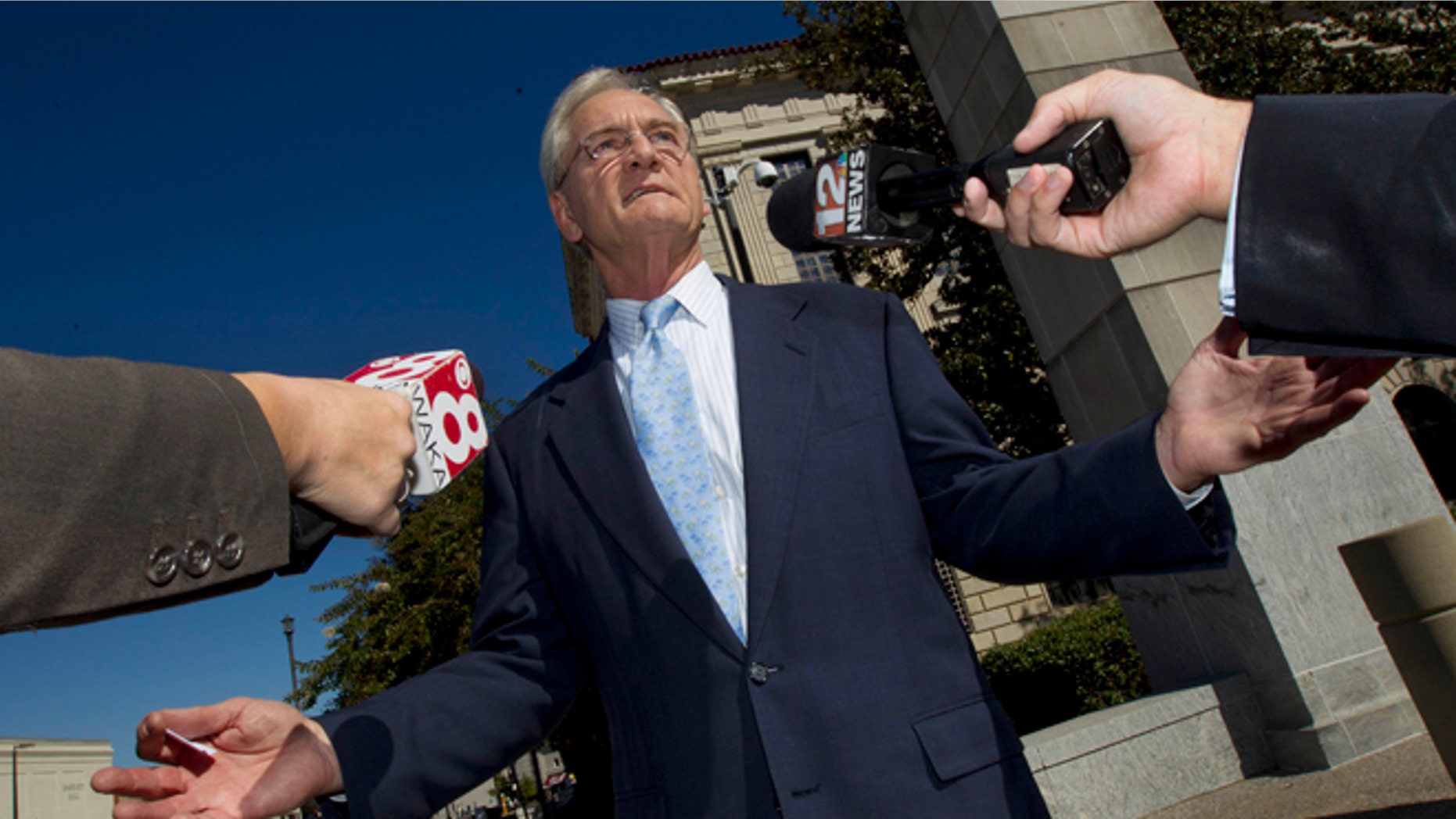 Nov. 2, 2011: In this file photo former Alabama Gov. Don Siegelman talks with reporters outside the Federal Courthouse in Montgomery, Ala.