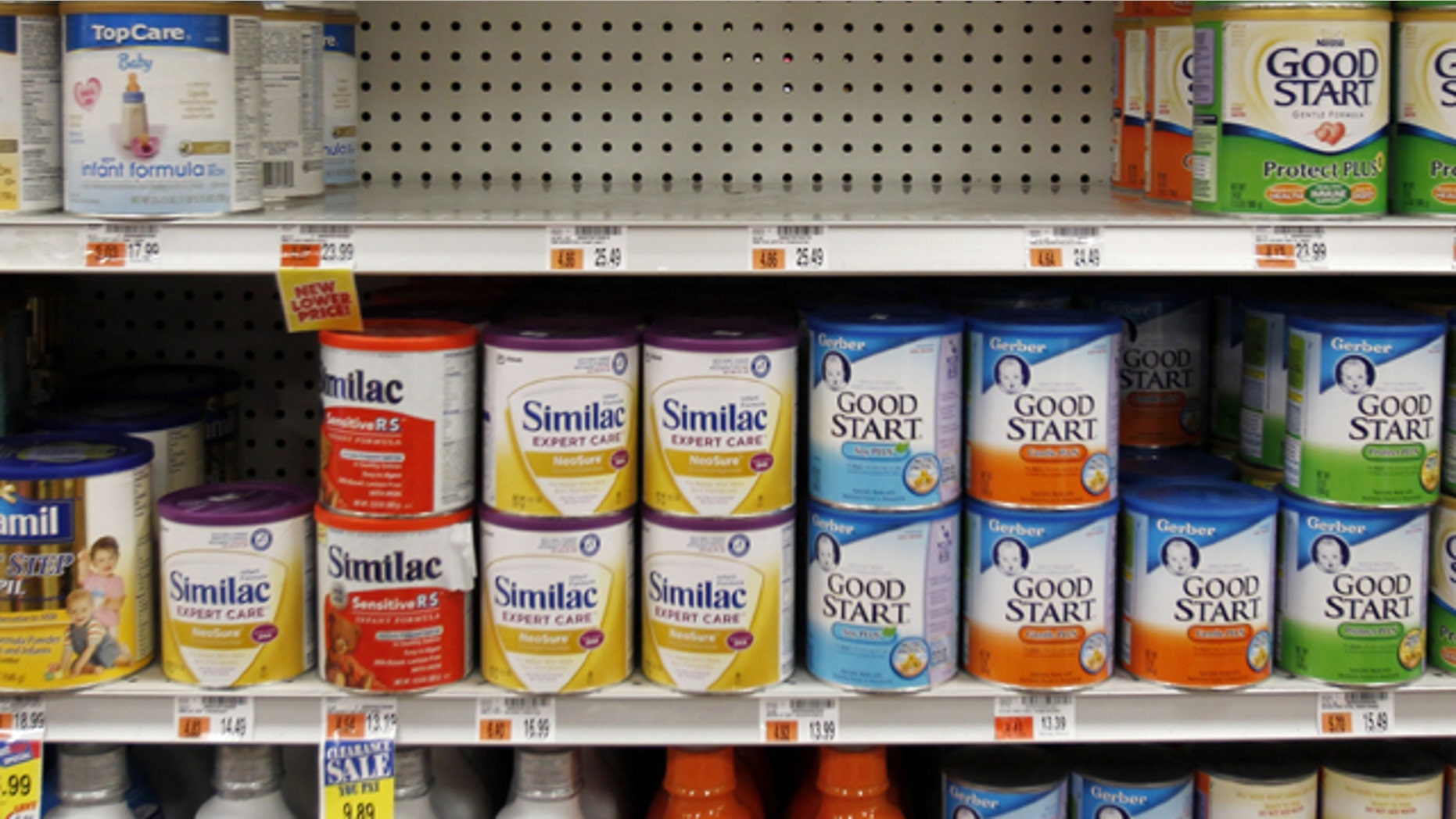 Empty shelf space is seen at a Price Chopper supermarket in Guilderland, N.Y., where recalled Similac powder products were displayed, on Thursday, Sept. 23, 2010.
