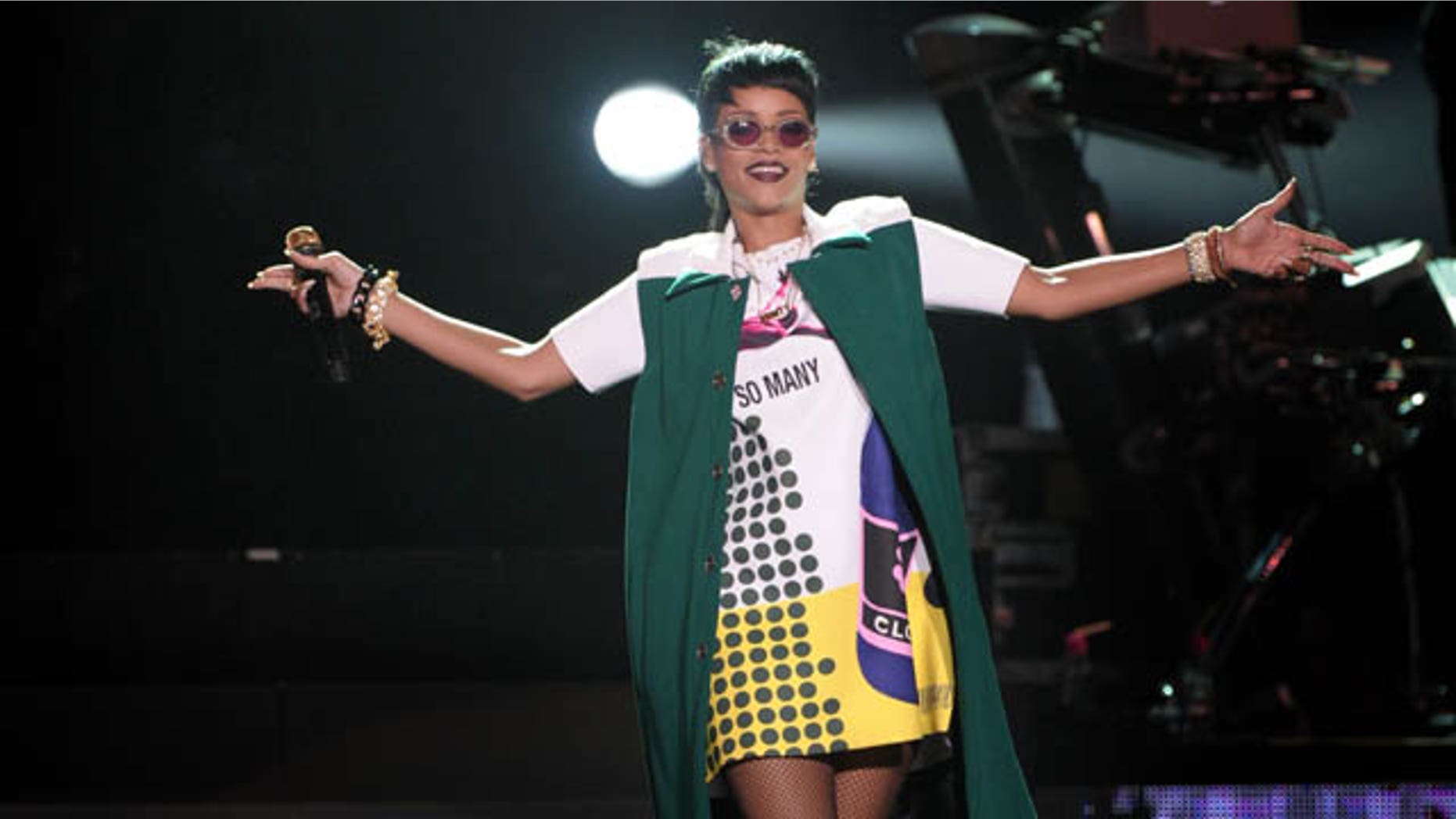 September 22, 2013: Rihanna performs Sunday on the sidelines of the Formula One Singapore Grand Prix race weekend in Singapore.(AP Photo)