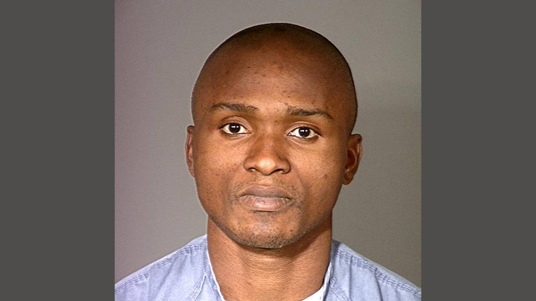 This February 2000 photo provided by Ventura County Sheriff's Office shows Charley Saturmin Robinet after his arrest for robbery. Robinet was killed Sunday, March 1, 2015, after a confrontation with police. Authorities say he tried to grab a probationary officer's gun and three officers fatally shot him. The three officers who fired their weapons in a videotaped struggle that left a homeless man dead were veterans of the Skid Row beat who had special training to deal with mentally ill and other people in the downtrodden area, police leaders said. (AP Photo/Ventura County Sheriff’s Office)