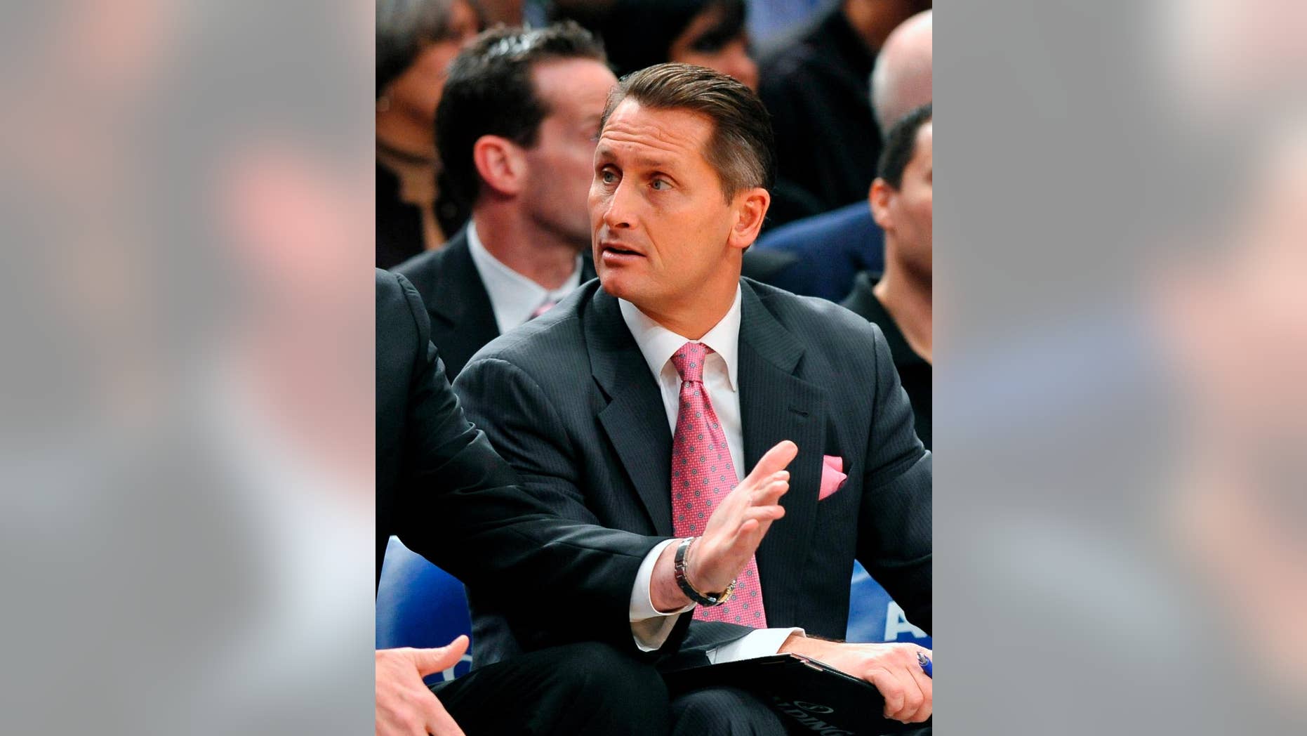 FILE - In this Nov. 13, 2009, file photo, then-New York Knicks' assistant coach Phil Weber is shown on the bench during an NBA basketball game against the Golden State Warriors in New York. A man with more than a decade of NBA coaching experience has been named the new head coach of the Sioux Falls Skyforce of the NBA Development League. Current Miami Heat consultant Phil Weber will succeed Pat Delany, who was named an assistant with the Charlotte Hornets in July. The Skyforce are affiliated with the Heat, who announced the hiring Tuesday, Sept. 23, 2014, and scheduled an Oct. 8 news conference in Sioux Falls to introduce Weber. (AP Photo/Kathy Kmonicek, File)