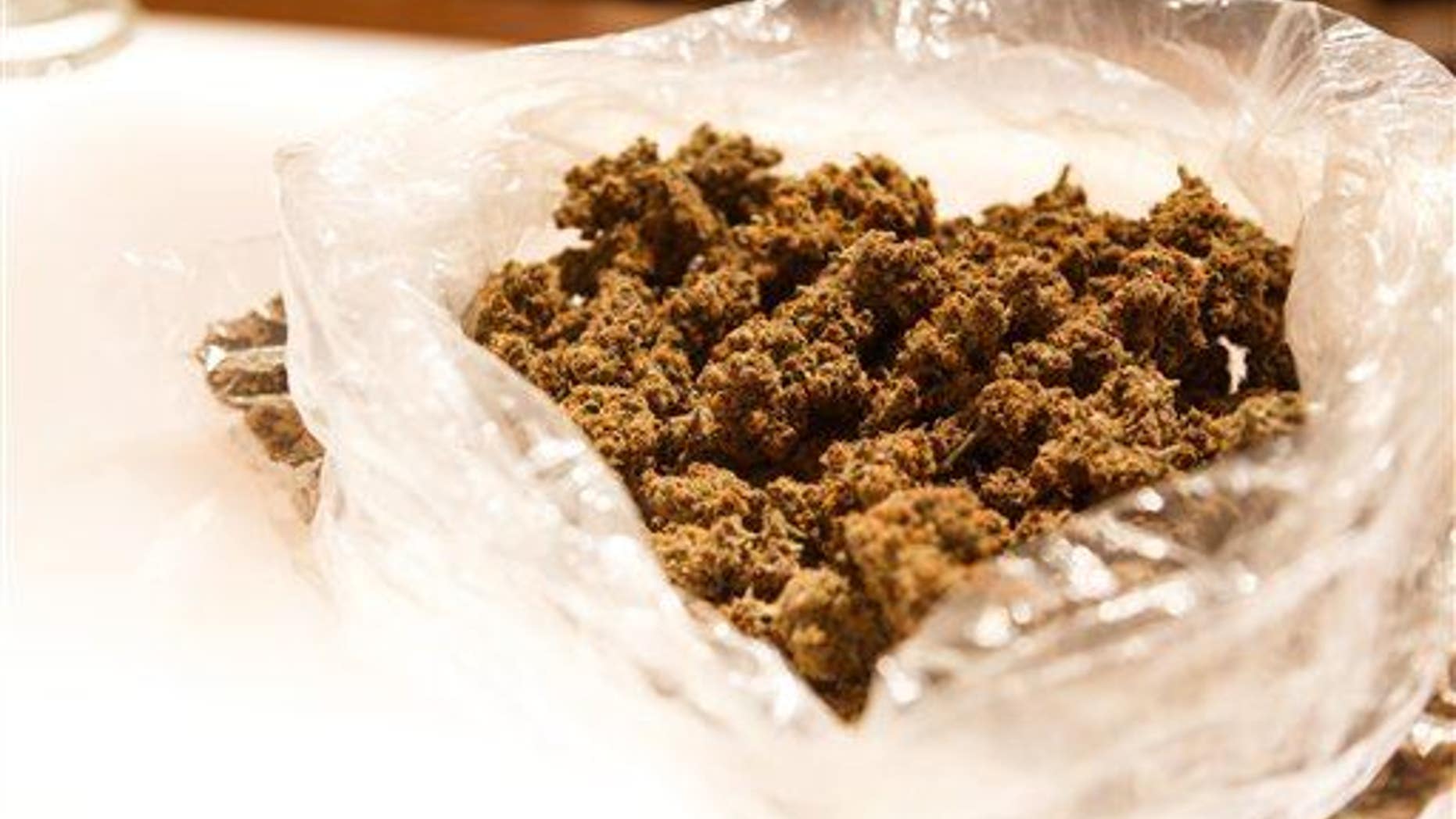 A bag of cannabis buds.