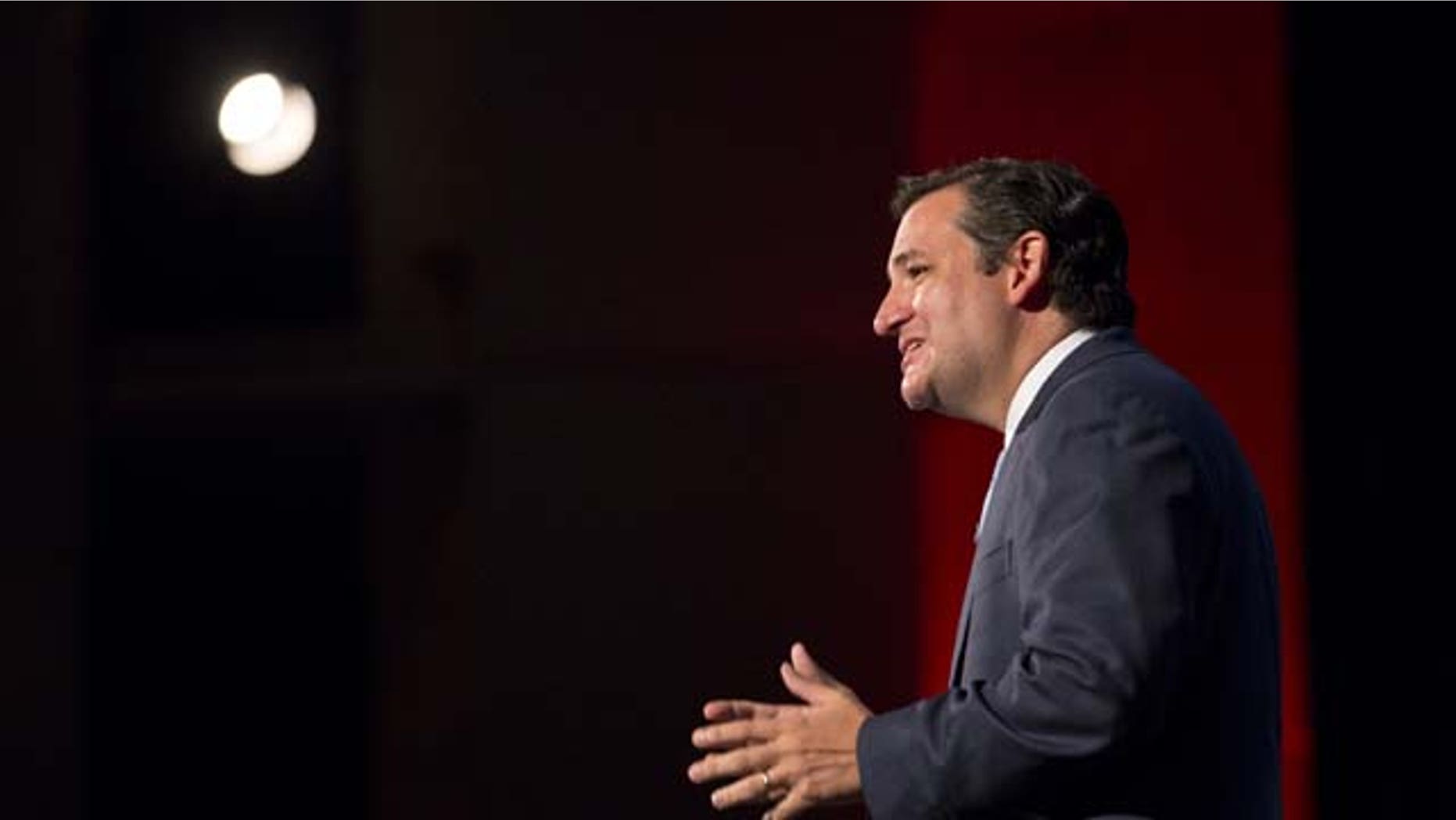 August 10, 2013: Sen. Ted Cruz, (R-Texas), speaks during the Family Leadership Summit in Ames, Iowa (AP Photo)