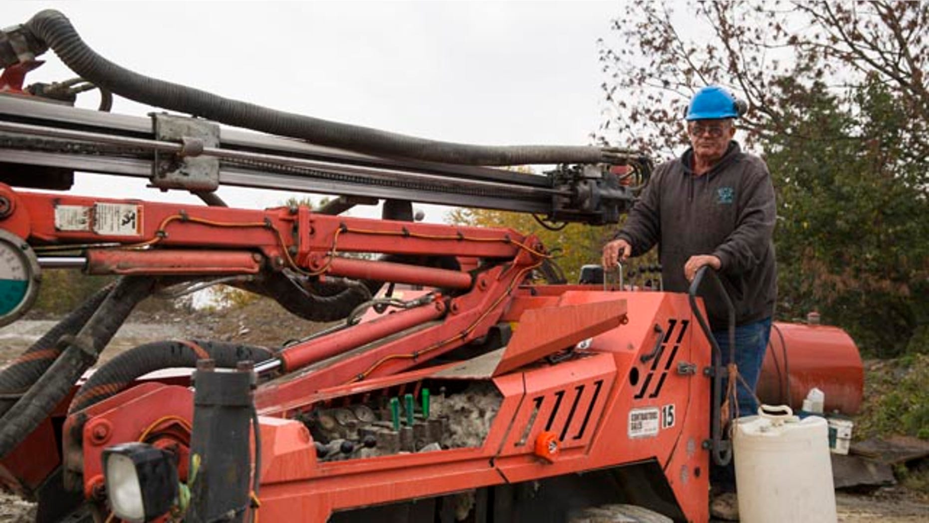 Oct. 9, 2015: Glen Mead operates a line drill machine at a rock quarry, in Montrose, Pa. Mead spent his life working as a dairy farmer and at age 60, began working with Rock Ridge Stone in Montrose, to make ends meet. For just the third time in 40 years, millions of Social Security recipients, disabled veterans and federal retirees can expect no increase in benefits next year, unwelcome news for more than one-fifth of the nation's population. (AP Photo/Brett Carlsen)