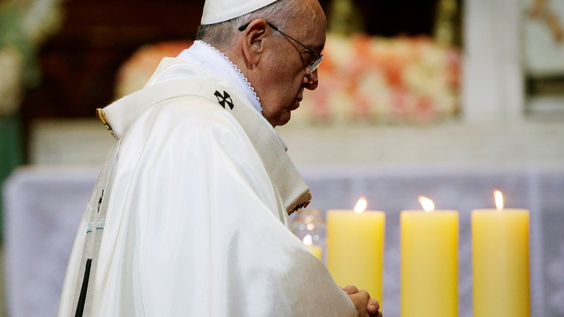 Aug. 18, 2014 - Pope Francis celebrates a Mass of reconciliation at Seoul's main cathedral, in South Korea. Pope Francis wrapped up his first trip to Asia on Monday.