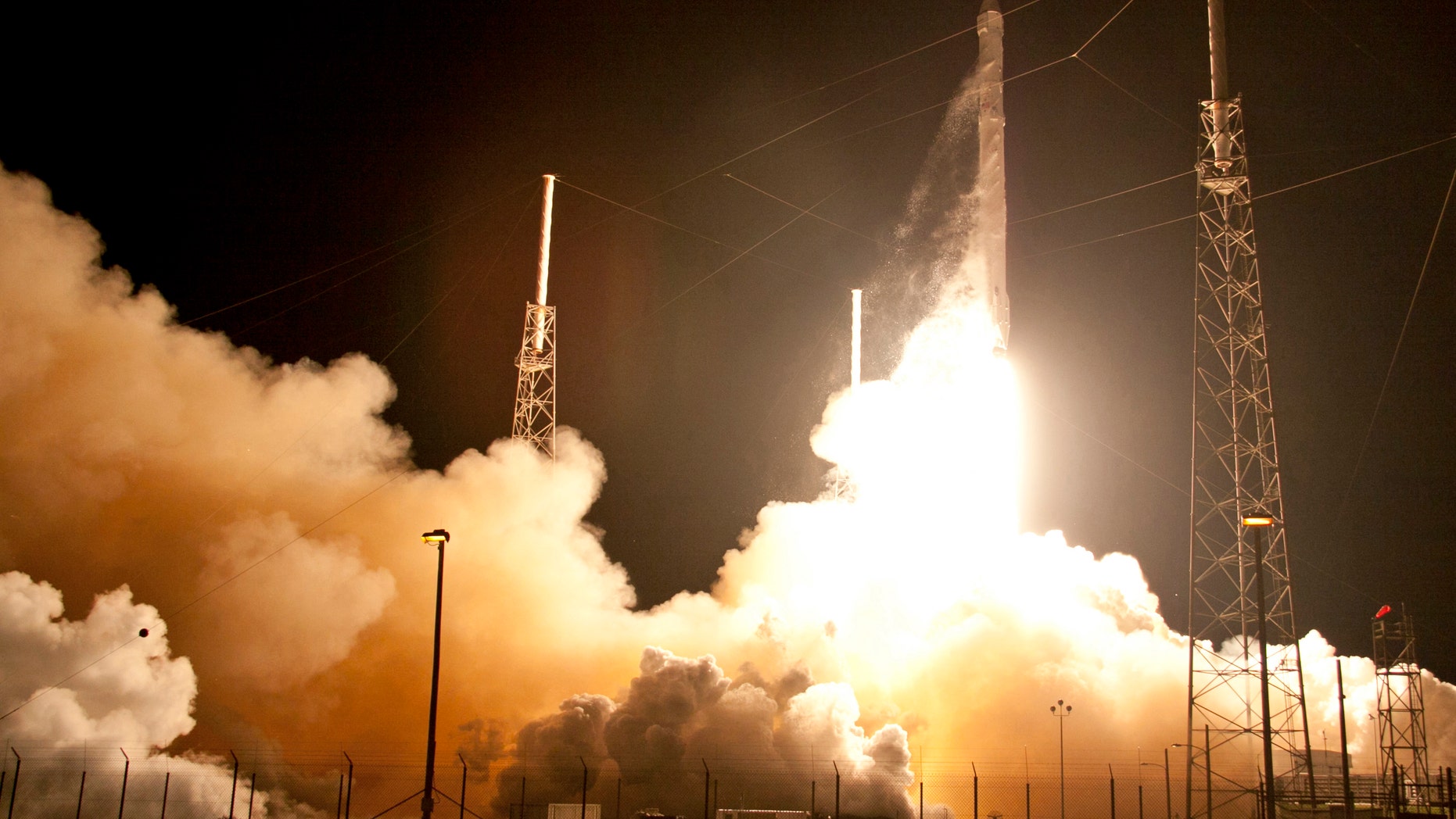 The Falcon 9 SpaceX rocket lifts off from Space Launch Complex 40 at the Cape Canaveral Air Force Station in Cape Canaveral, Fla., Saturday, Jan. 10, 2015.
