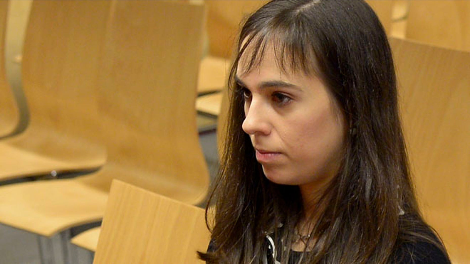 Nov. 13, 2013: Pianist Laia Martin sits in a courtroom in Gerona, Spain.