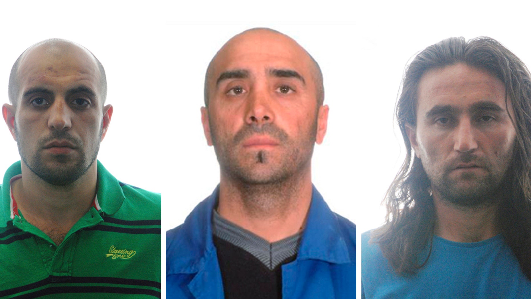 Three al-Qaida suspects only identified by their initials are seen in this hand out photo. (AP Photo/Spanish Interior Ministry)