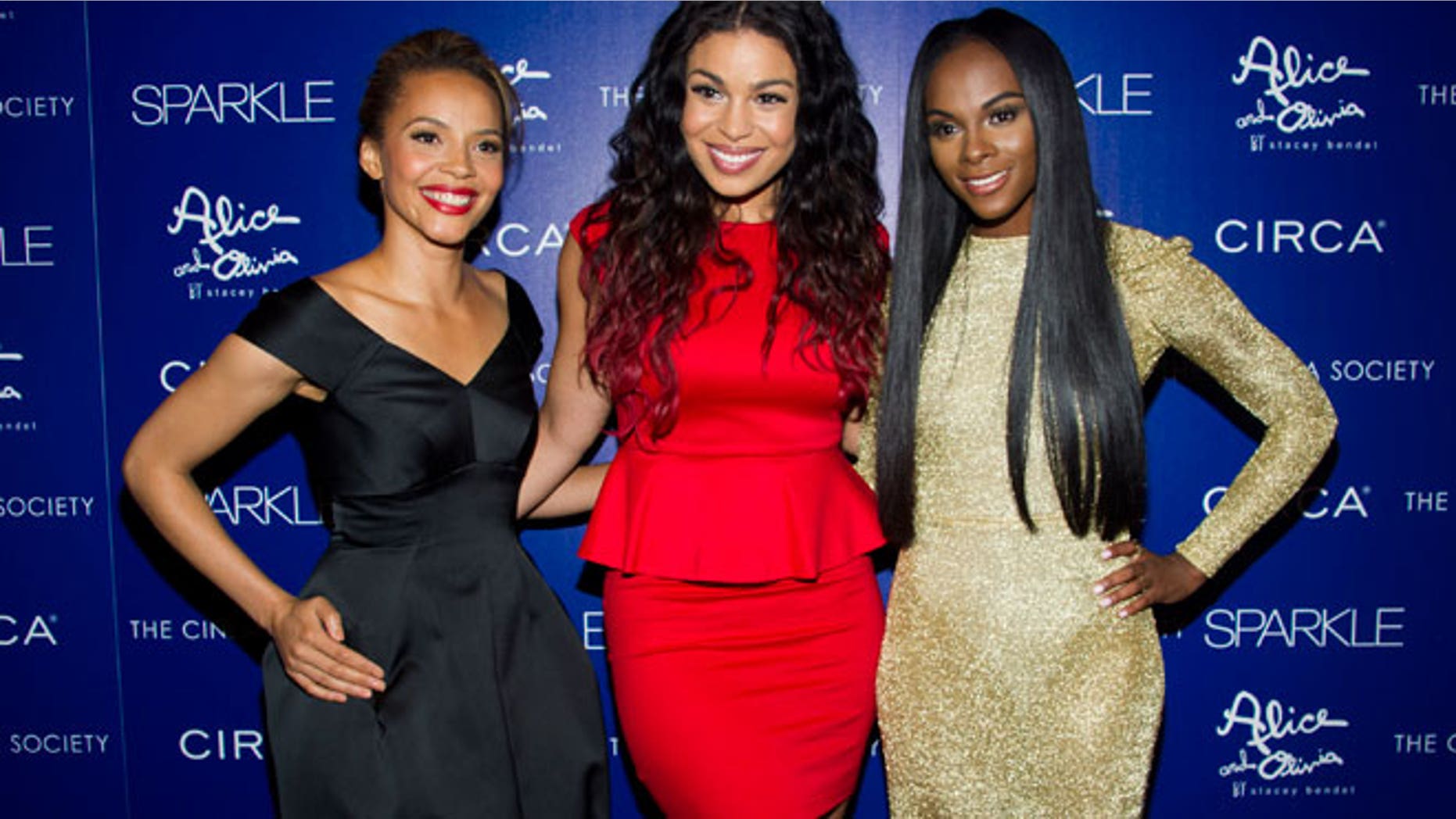 L to R: Carmen Ejogo, Jordin Sparks and Tika Sumpter attend a screening of "Sparkle" hosted by The Cinema Society with Circa and Alice & Olivia on Tuesday, Aug. 14, 2012 in New York.