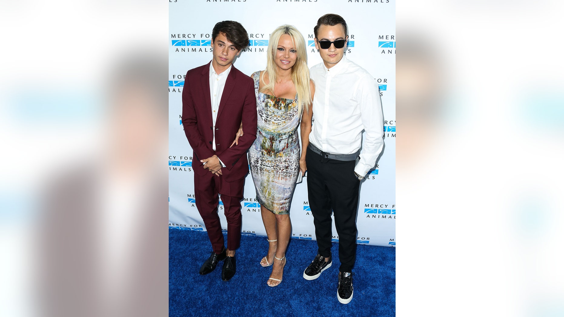 Pamela Anderson with sons Dylan (left) and Brandon.