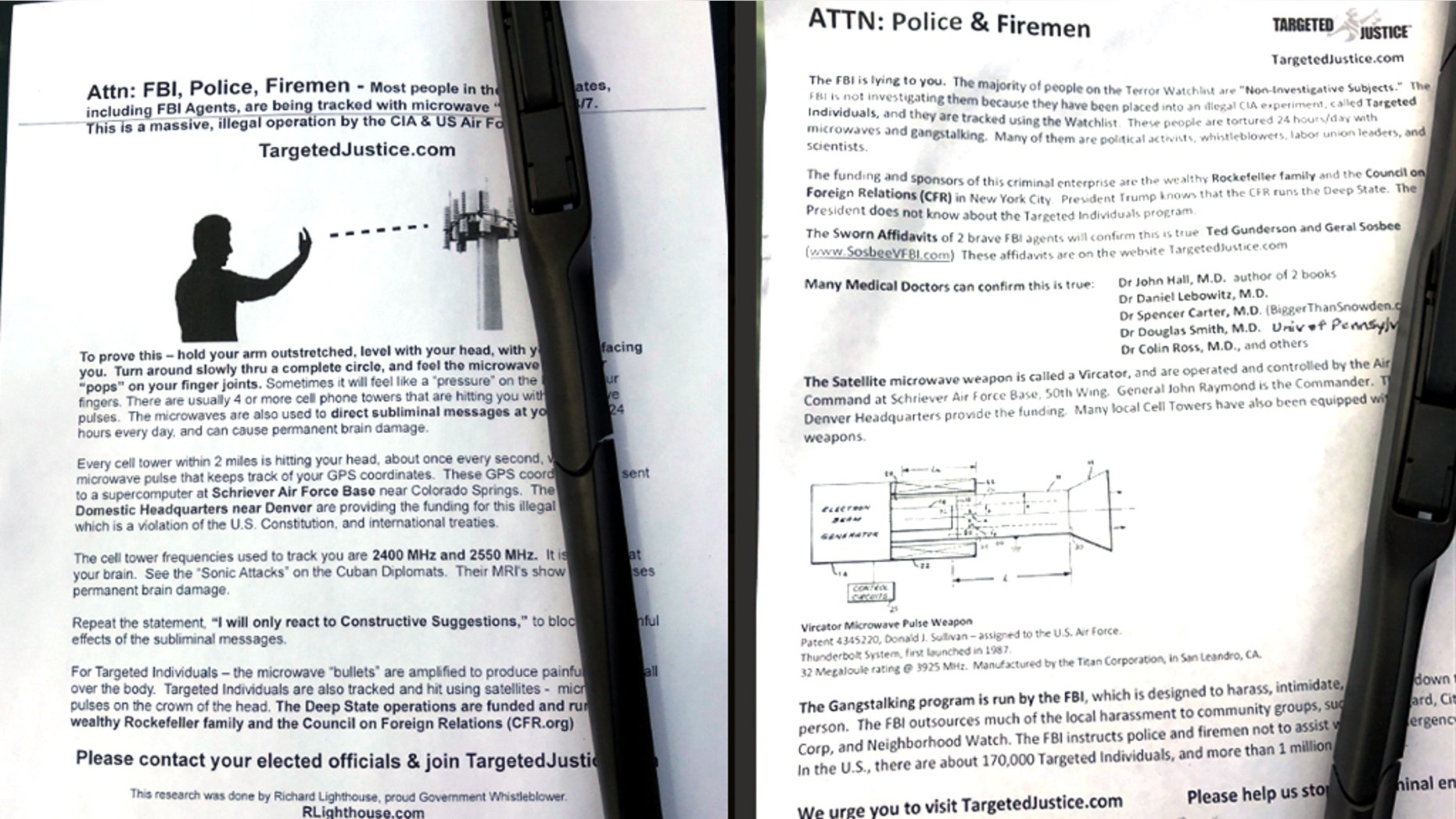 The Harris County Sheriff's Office in Texas is warning locals to remain on high alert after fentanyl-laced flyers were placed on department vehicles parked outside their facility in Houston.
