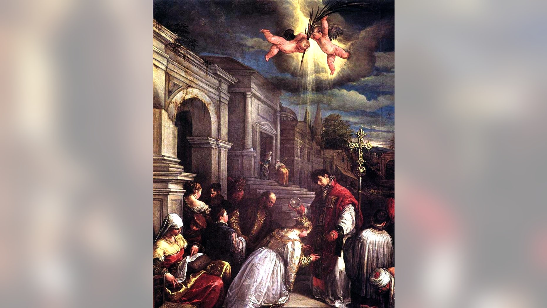 Jacopo Bassano's Saint Valentine baptizing St. Lucilla.