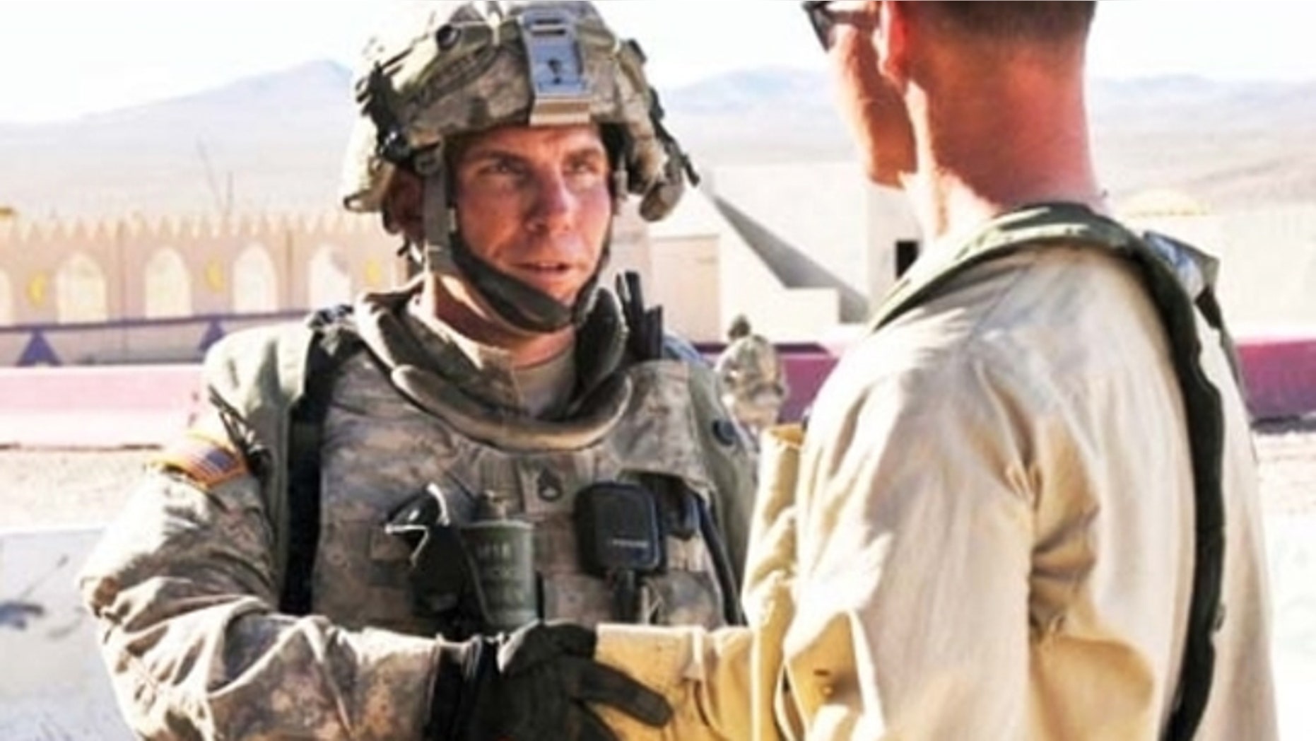 Aug. 23, 2011: Staff Sgt. Robert Bales is seen in this image from a military newsletter participating in a training exercise meant to simulate contact with local Afghan civilians.