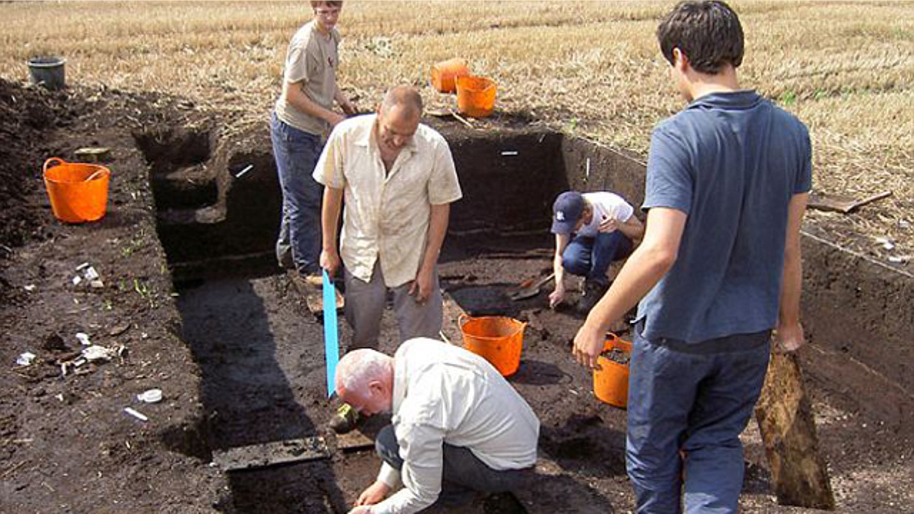 Archaeologists dig at Star Carr, where the oldest building in Britain was recently uncovered.