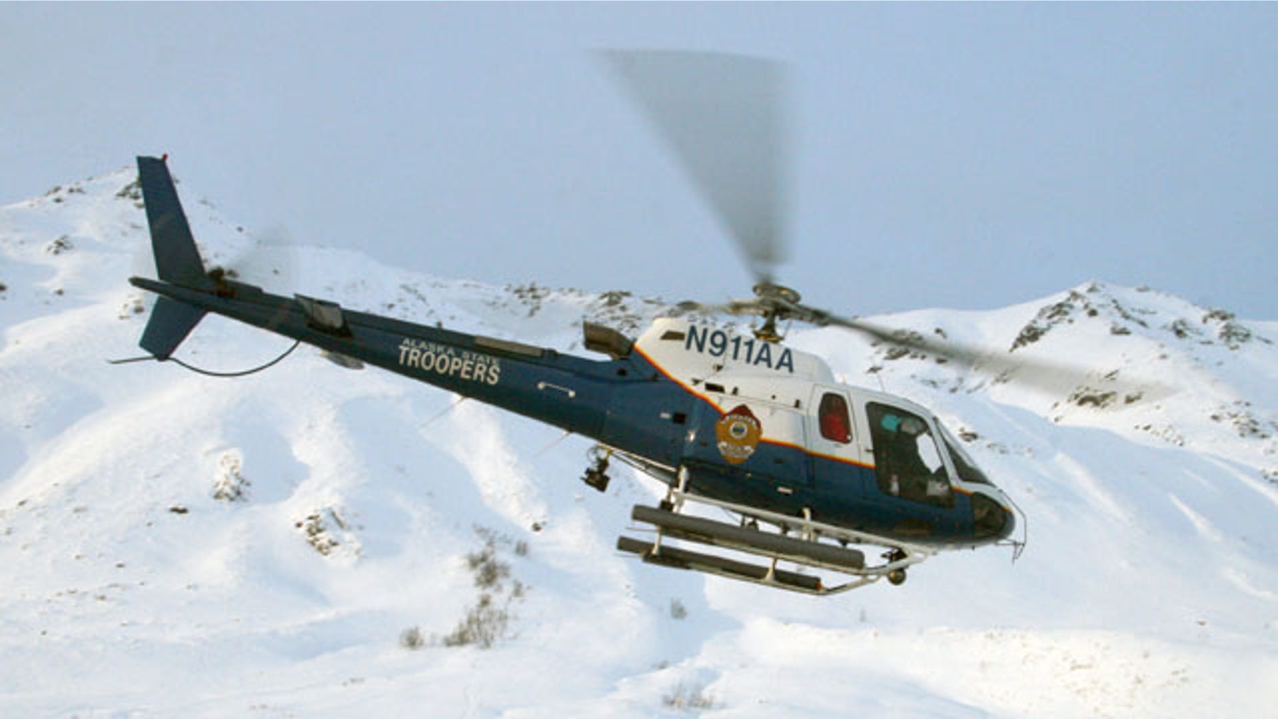 This 2008 image provided by the Alaska State Troopers shows their helicopter which crashed.