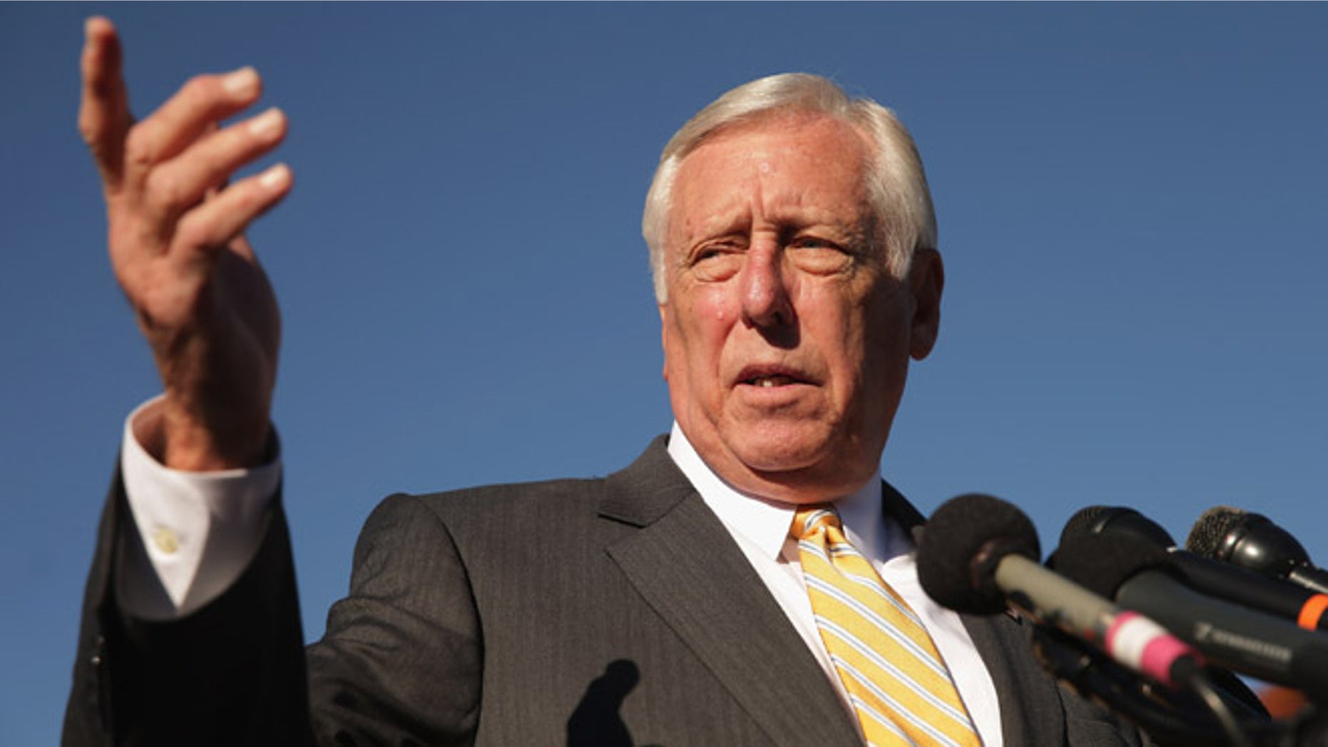 WASHINGTON, DC - NOVEMBER 12: House Minority Whip Steny Hoyer (D-MD) joins veterans, servicemembers and aspiring recruits to call on Congress and President Barack Obama to move forward with immigration reform at the U.S. Capitol November 12, 2014 in Washington, DC. The news conference participants called on Obama to 'go bold and go big' and to use his executive authority to reform immigratoin if Congress could not get the job done. (Photo by Chip Somodevilla/Getty Images)