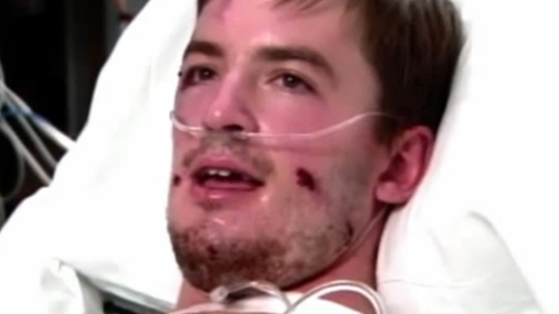 Stephen Barton, 22, of Southbury, Conn., was struck in the neck during a shooting massacre Friday inside a Colorado movie theater.