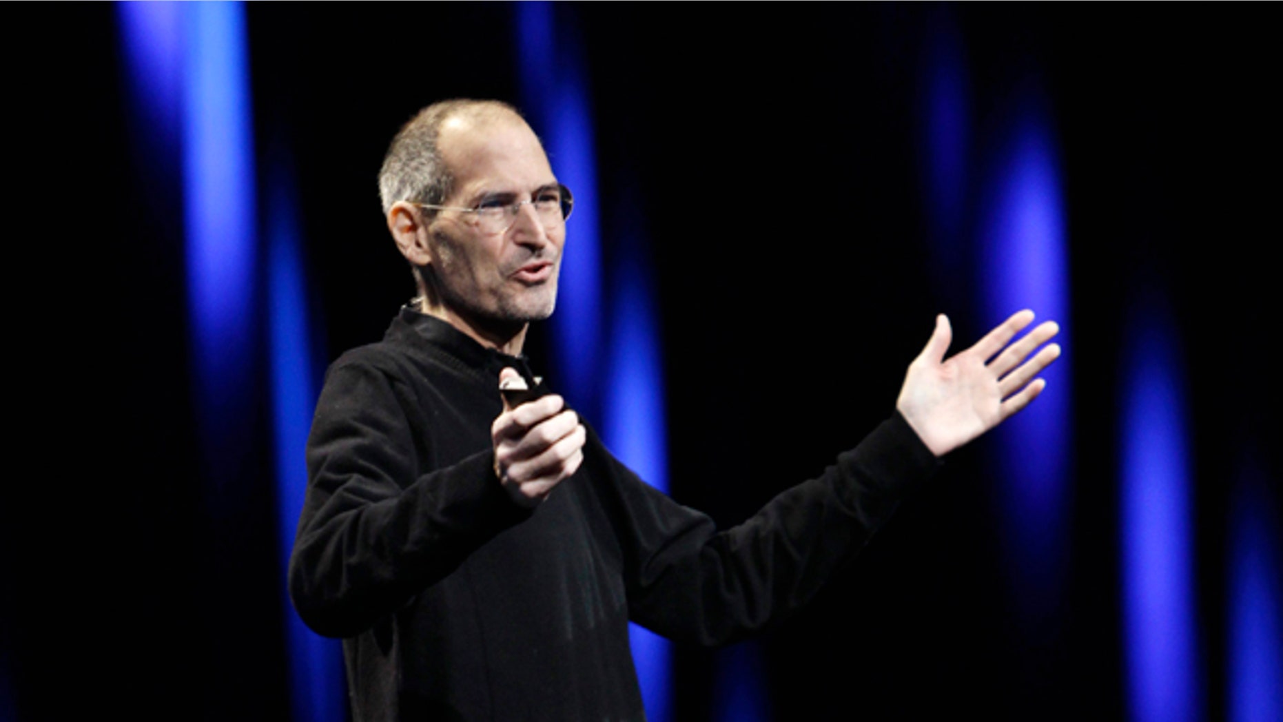 June 6: Apple CEO Steve Jobs gestures during a keynote address to the Apple Worldwide Developers Conference in San Francisco.