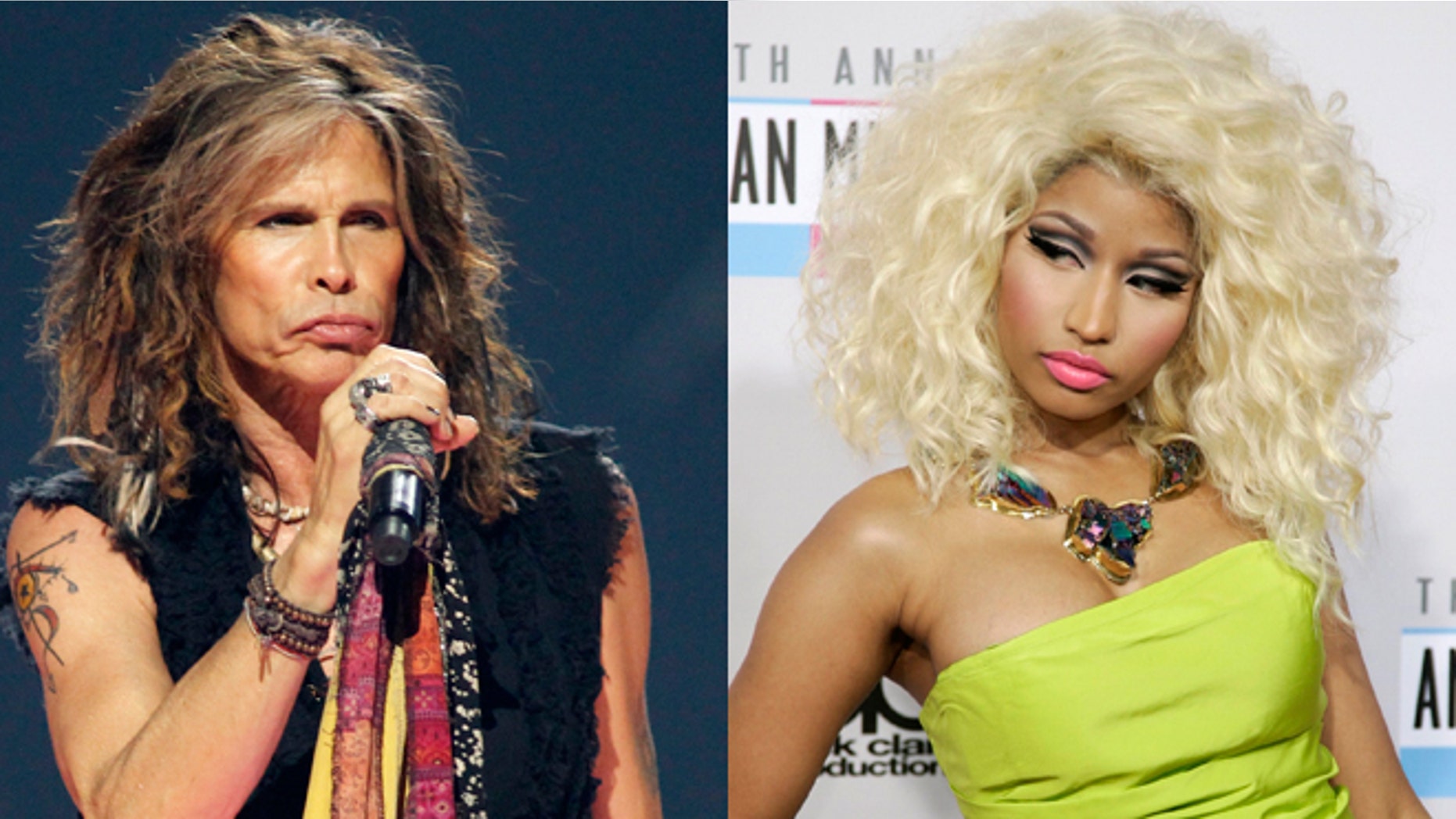 Steven Tyler, left, addressed Nicki Minaj, right, telling her he is not racist.