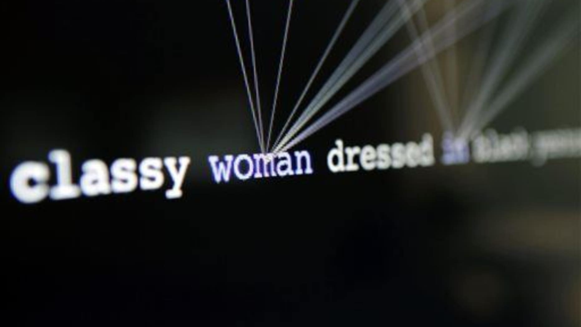 This Tuesday, March 5, 2013, photo shows words from text messages and emails sent by people who tried to connect through Craigslist's Missed Connections personals.