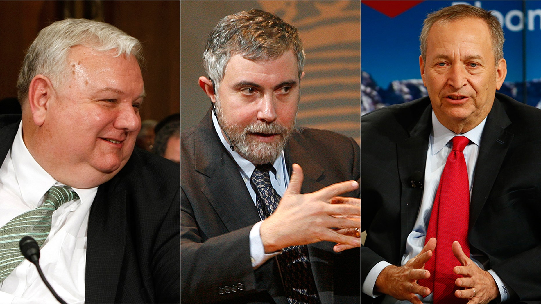 Larry Lindsey (left), the former director of the National Economic Council under George W. Bush, says he’s willing to bet $60,000 with liberal economists Paul Krugman (middle) and Larry Summers (right) that their doomsday predictions about President Trump’s tax reform proposals will turn out to be wrong.