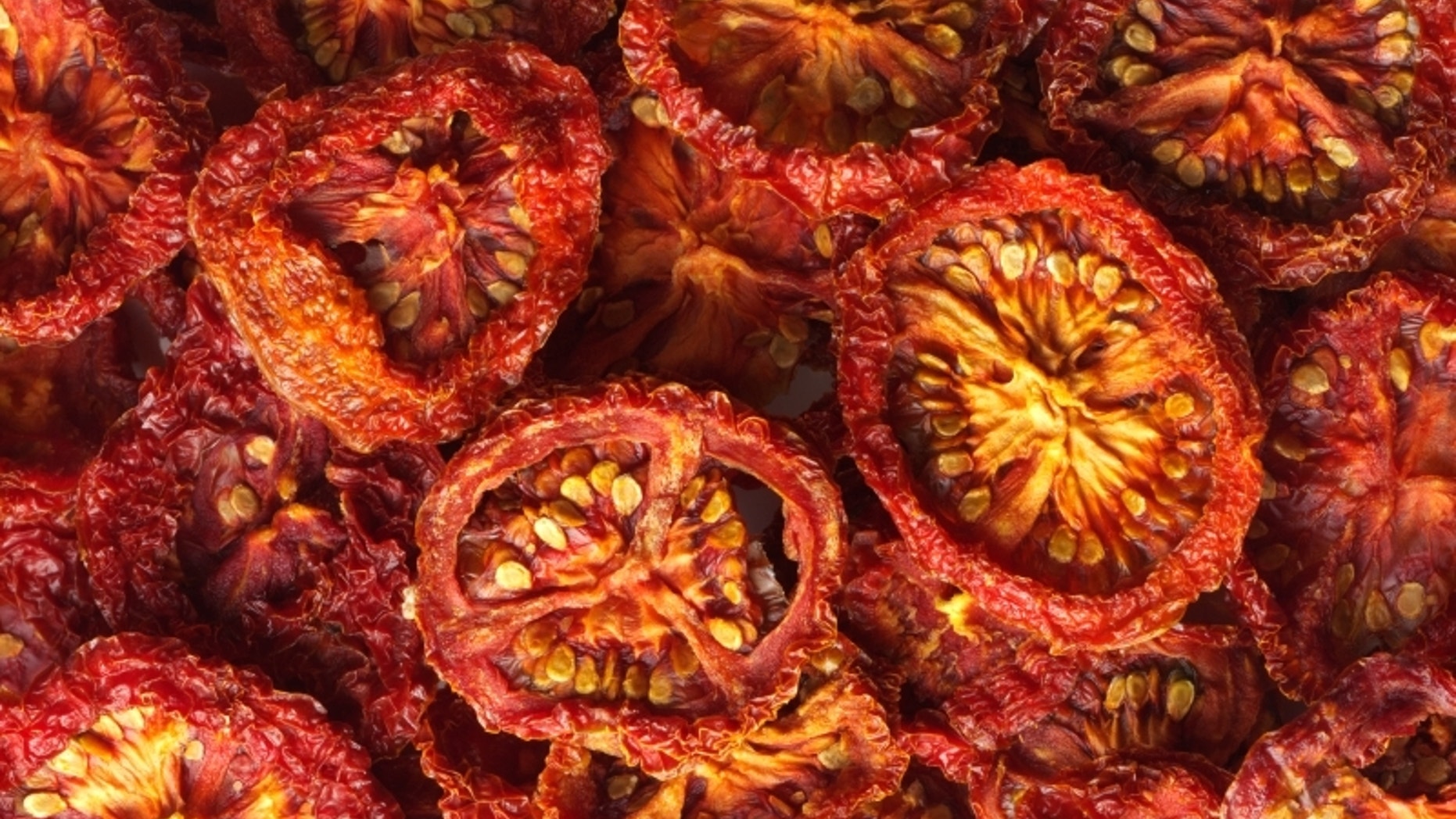 A Beautiful pile of sun dried tomatoes.
