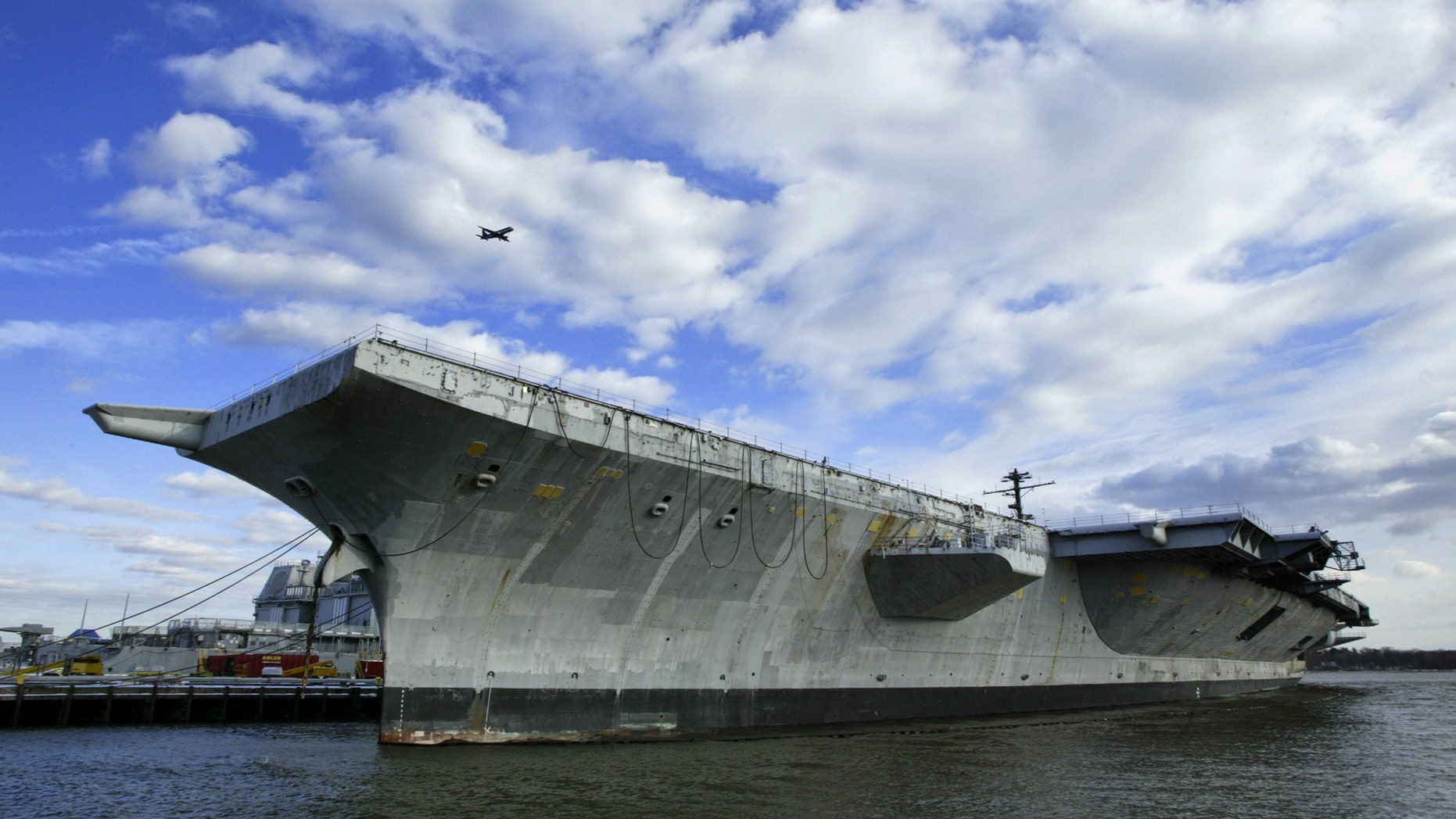 March 2, 2005: The aircraft carrier USS America is shown in Philadelphia. In 2005, the USS America aircraft carrier was towed out to sea on her final voyage. Hundreds of miles off the Atlantic coast, U.S. Navy personnel then blasted the 40-year-old warship with missiles and bombs until it sank.